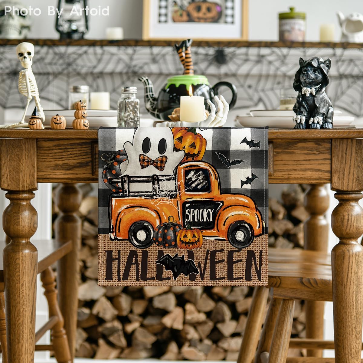 Artoid Mode Spooky Halloween Table Runner 13x72 Inch