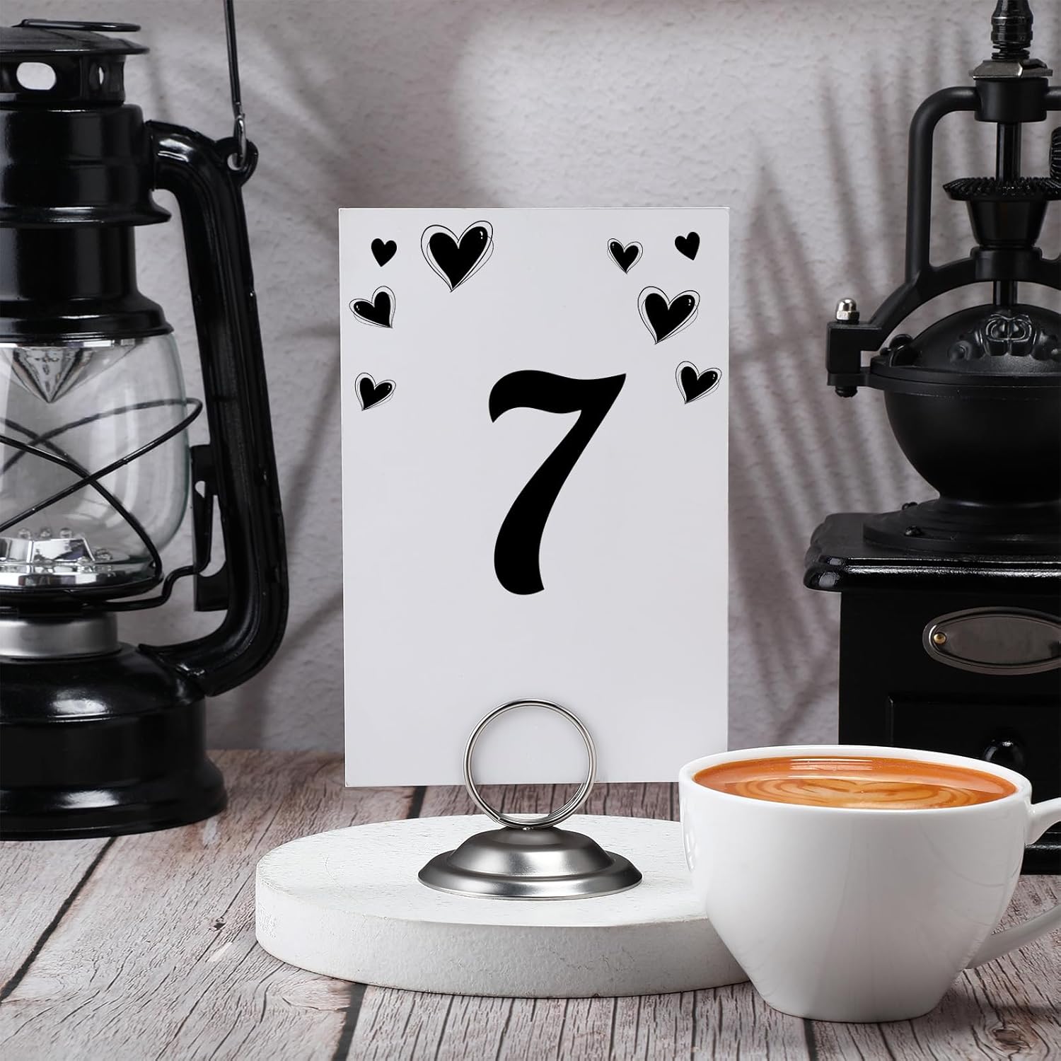 24 Pcs Metal Table Number Holders Matte Nickel