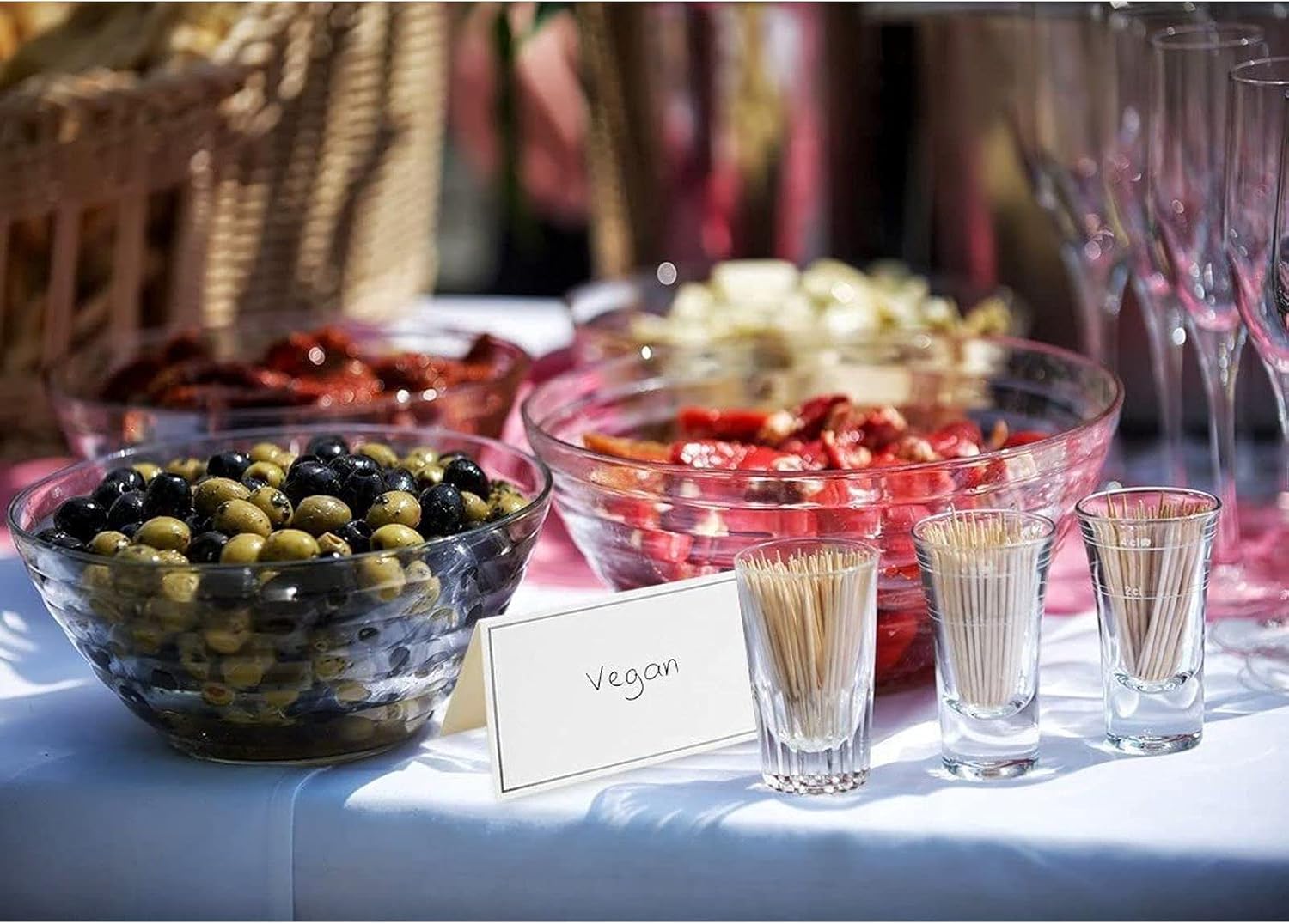 100 Pack Silver Foil Border Place Cards for Events