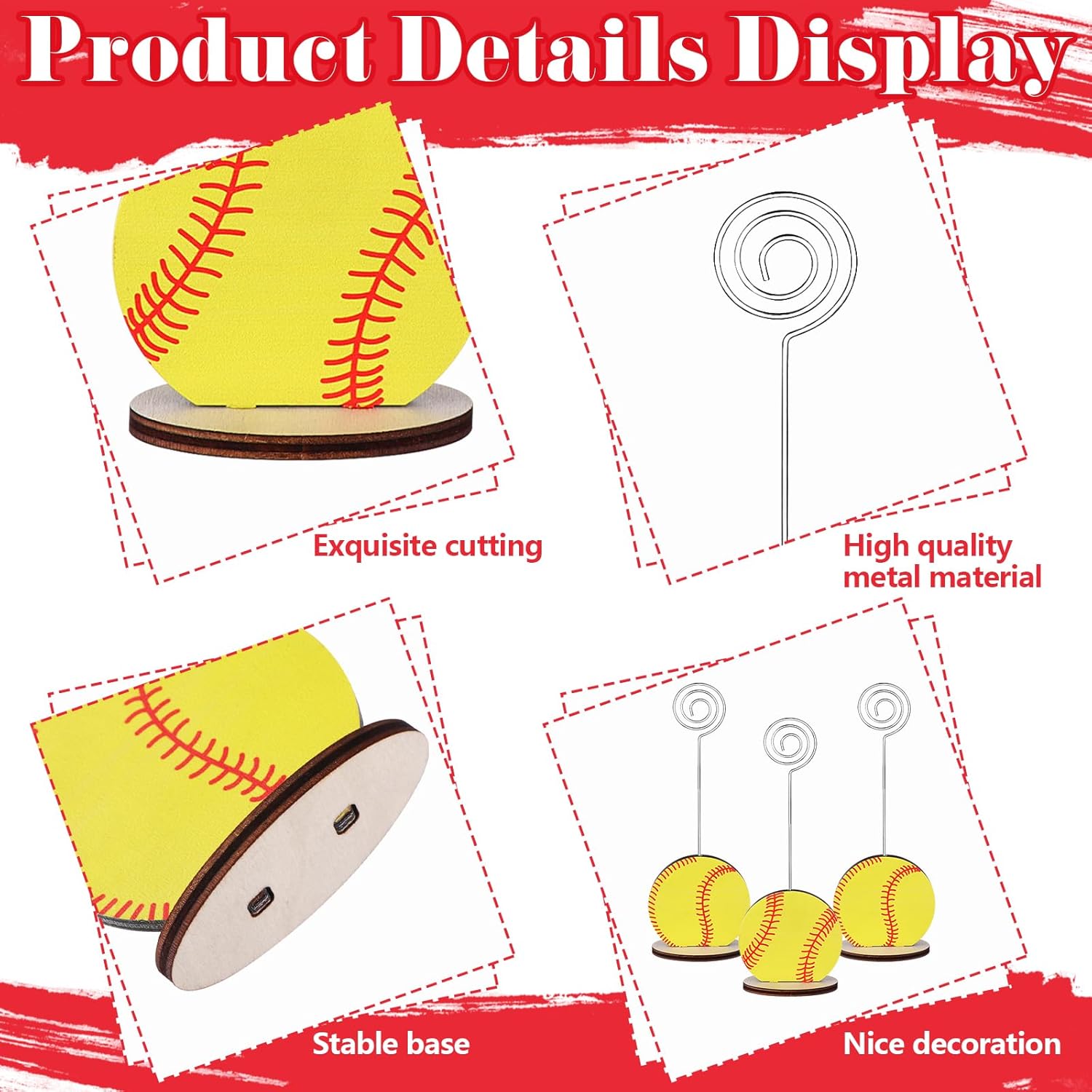 24 Pcs Sports Ball Shape Table Memo Holder