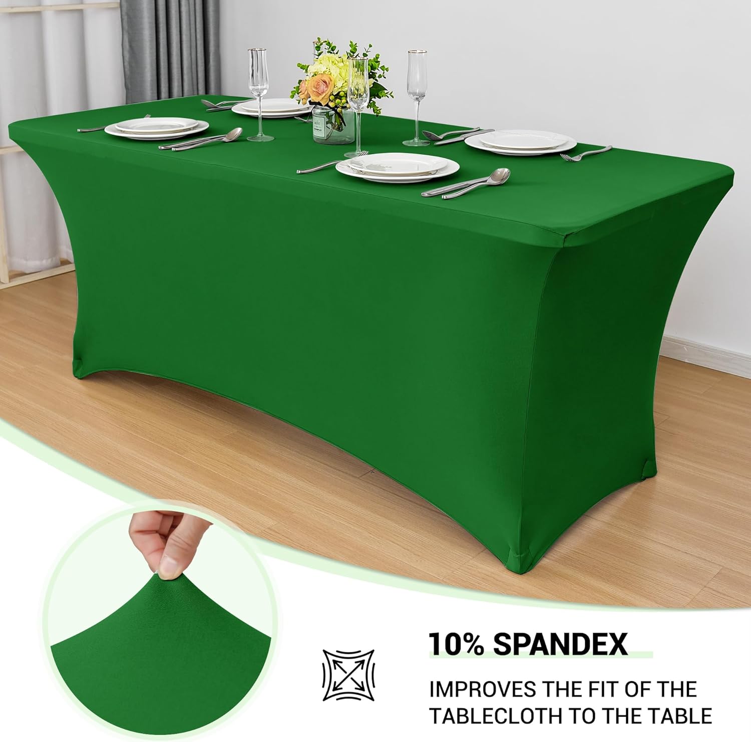 Obstal 6 Pack Stretch Spandex Table Covers for 6 Foot Tables 1