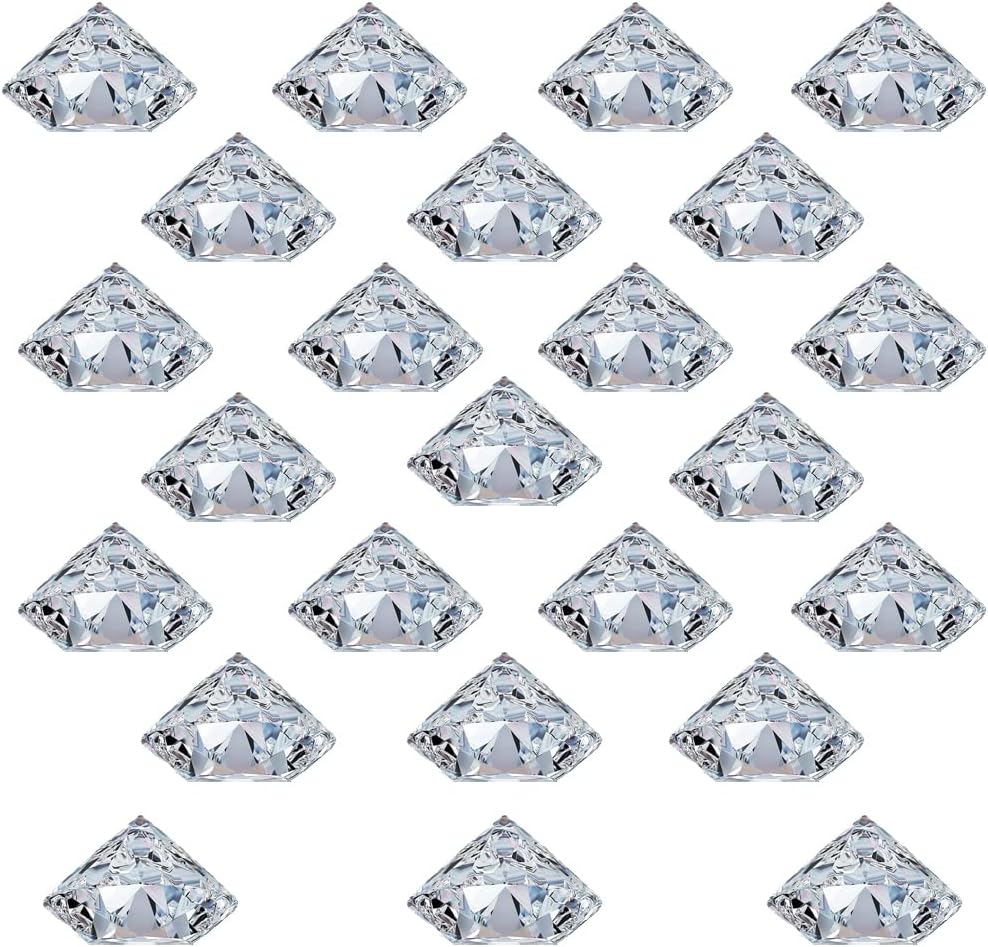 HOHIYA 24 Piece Clear Acrylic Diamond Place Card Holder