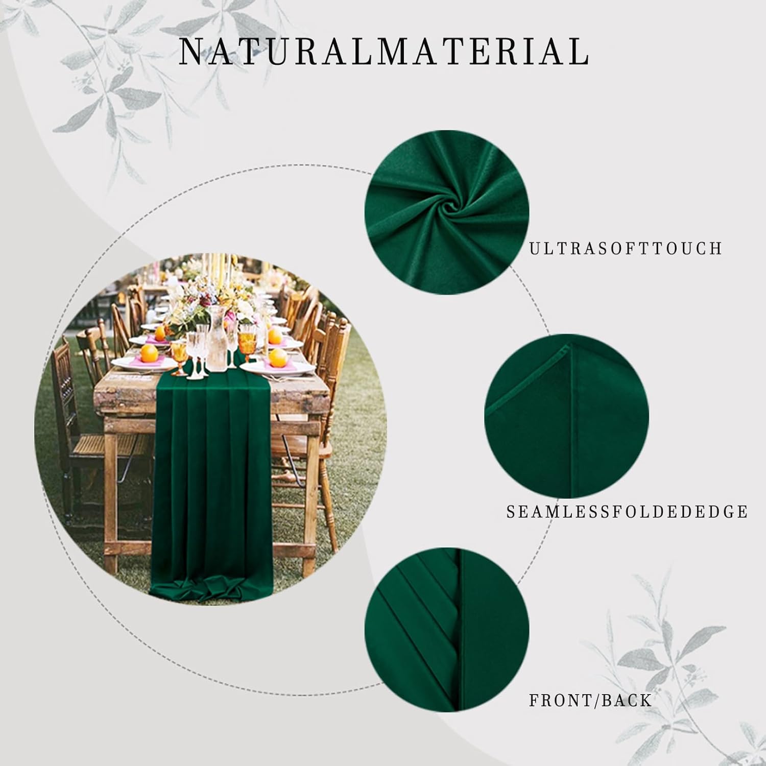 ShinyBeauty Emerald Green Velvet Table Runner 29x120 Wedding Party Use