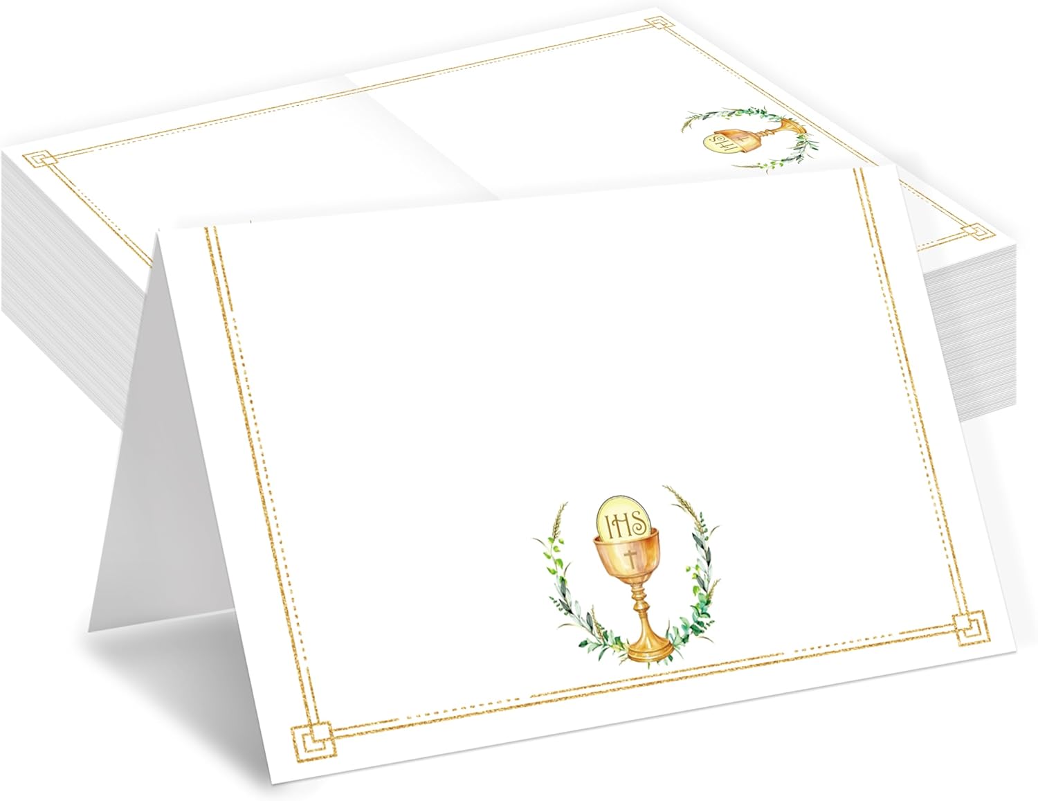 Gold Foil Baptism Place Cards for Boys Girls - 25pc Set