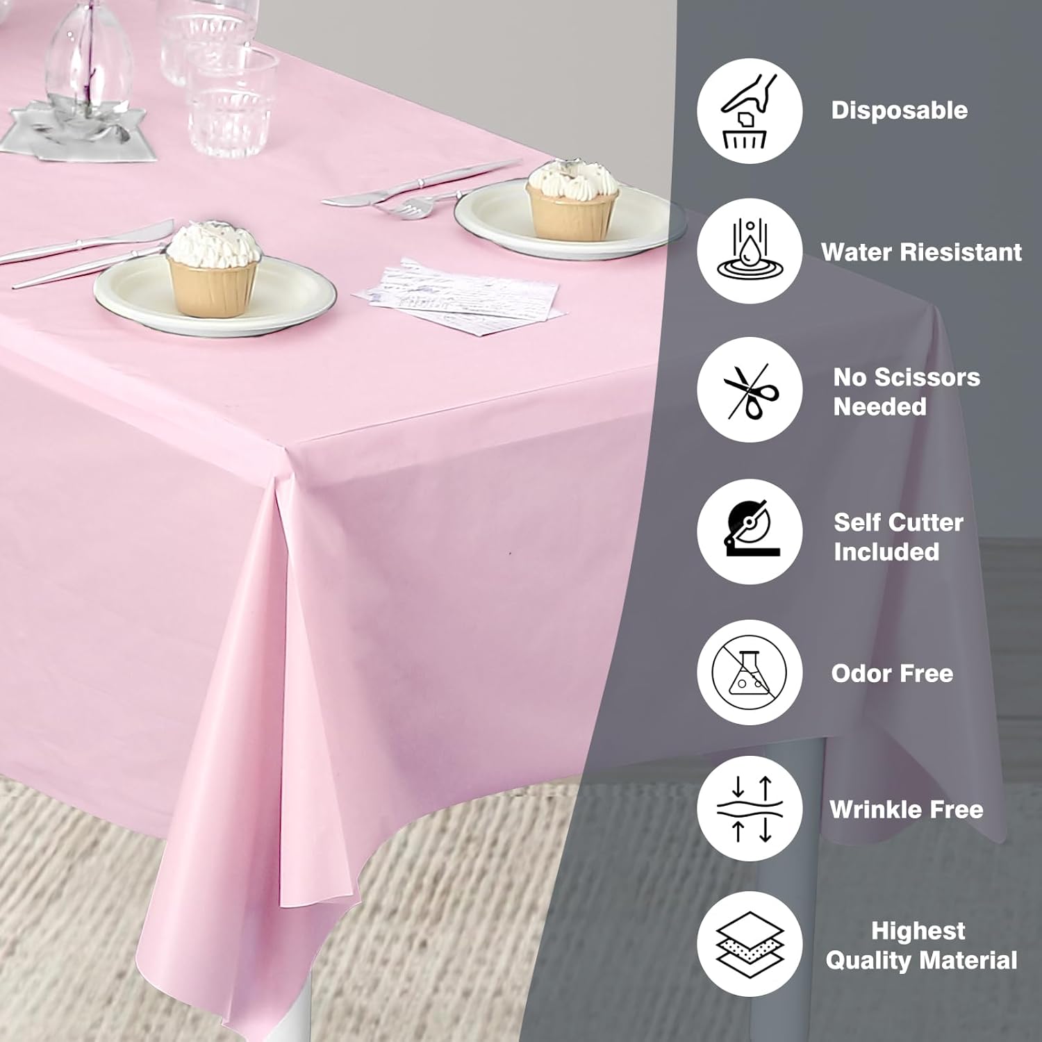 Craft And Party 54 in x 100 ft Table Cover Roll Light Pink