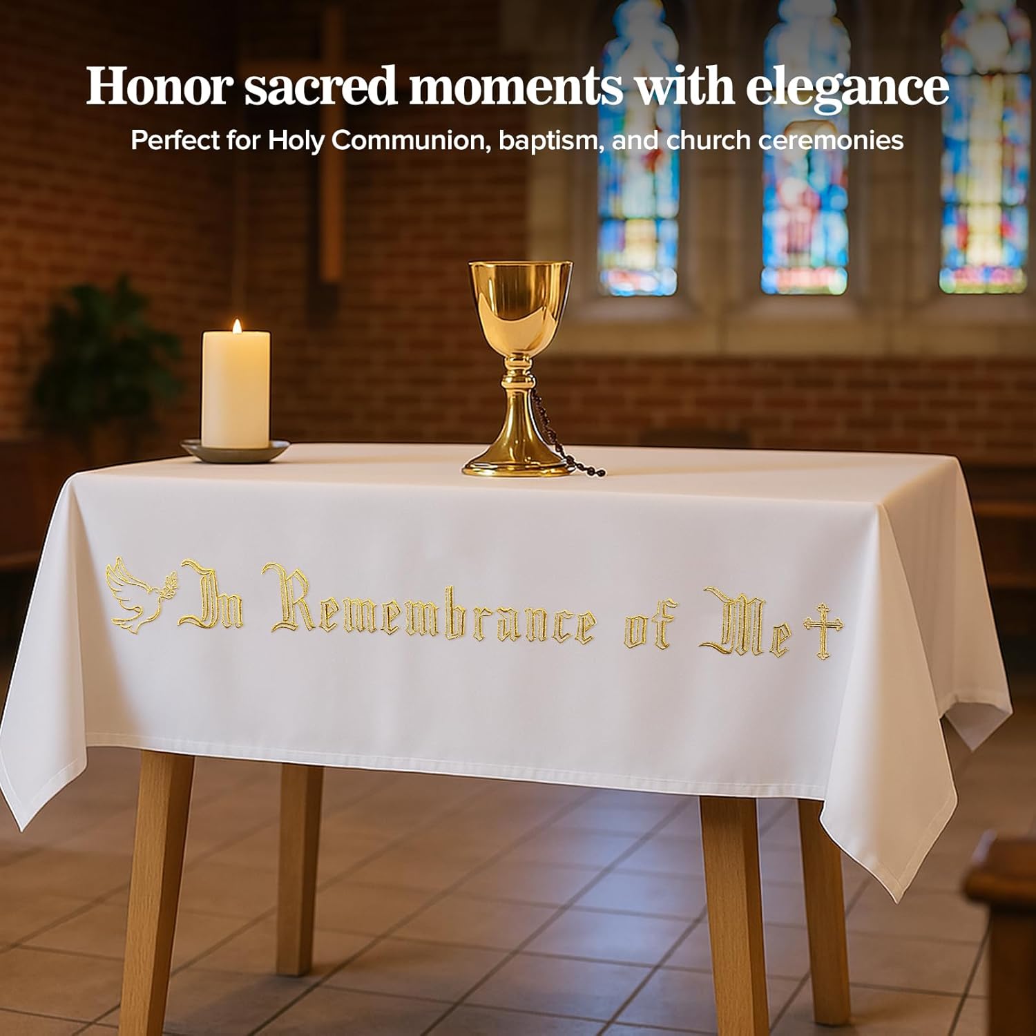 TALPGOD In Remembrance of Me Communion Tablecloth 882x52in