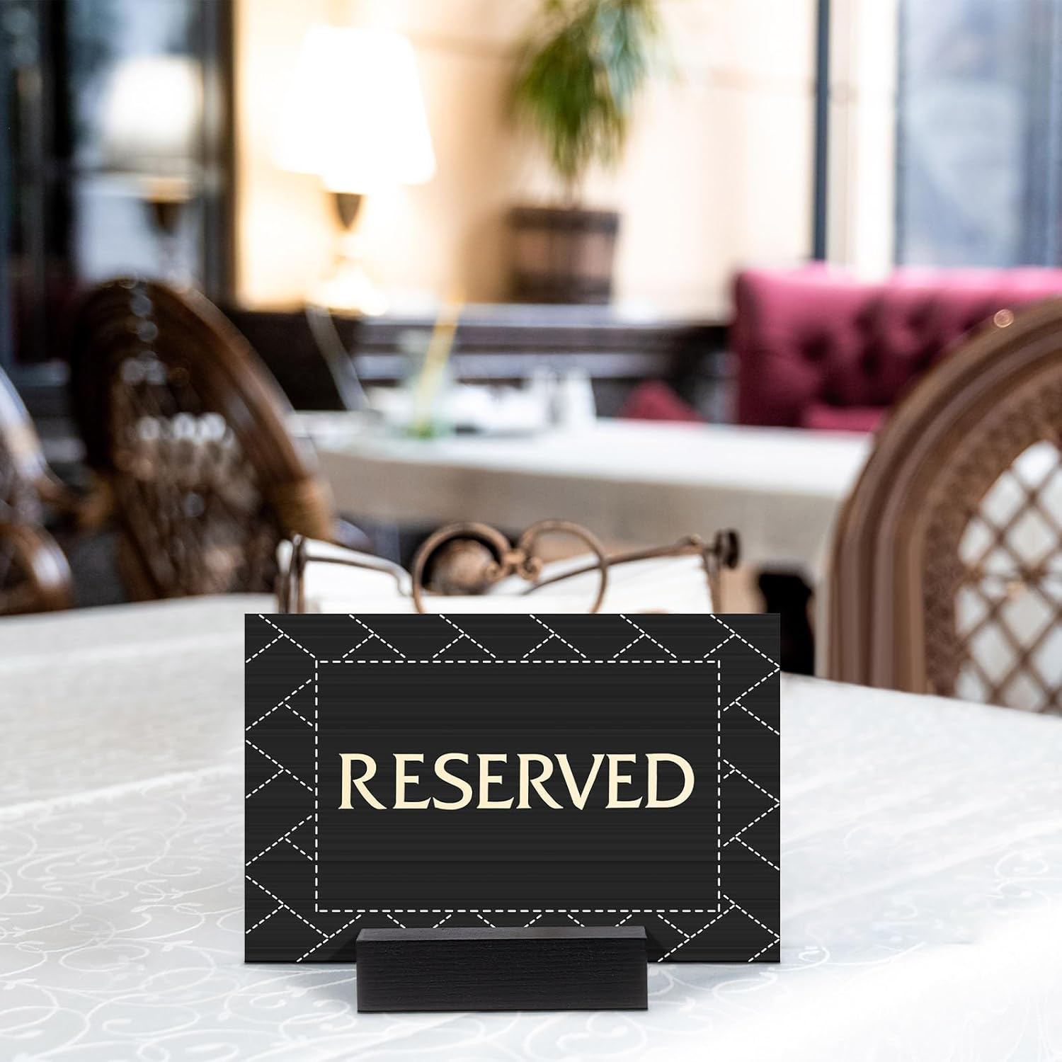 Blosssound 24 Pcs Black Wooden Place Card Holders
