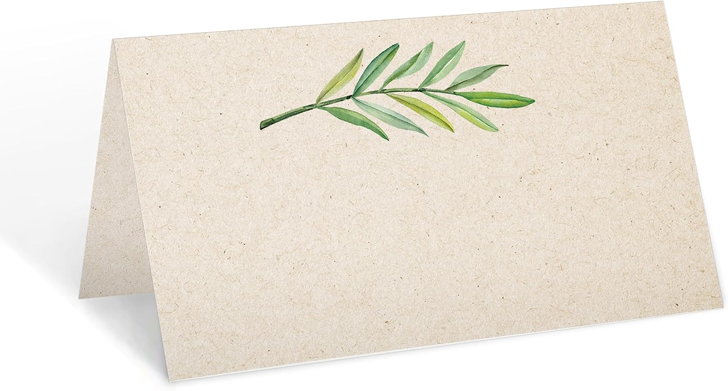 321Done Green Leaves Place Cards - Set of 24