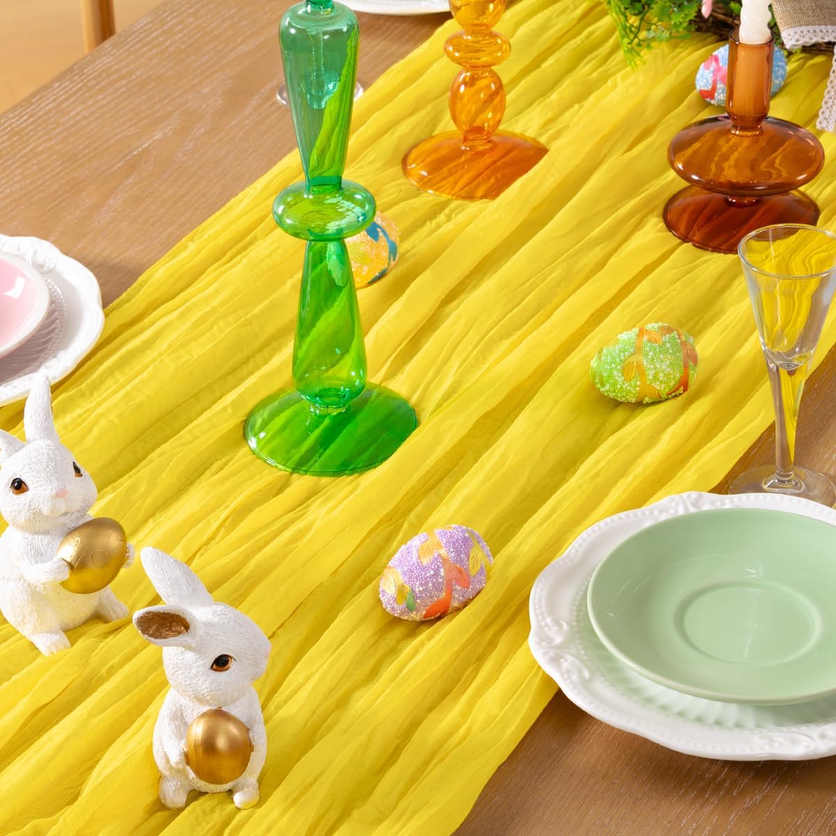 Yellow Cheesecloth Table Runner 6 Pack for Wedding and Baby Shower