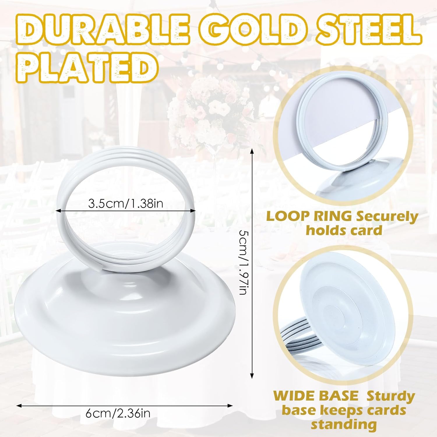 24 Pcs White Metal Table Number Holders for Events