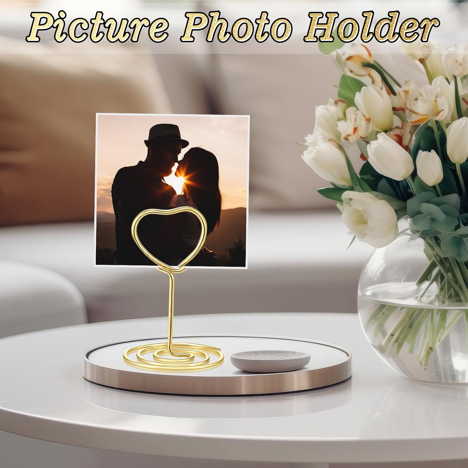 Patelai 36 Pcs Gold Wire Table Number Holders