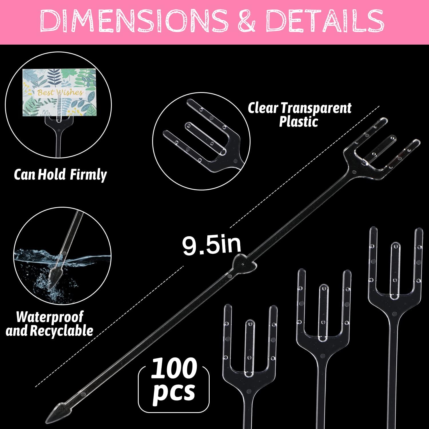 KIMOBER 100PCS Clear Plastic Place Card Holders