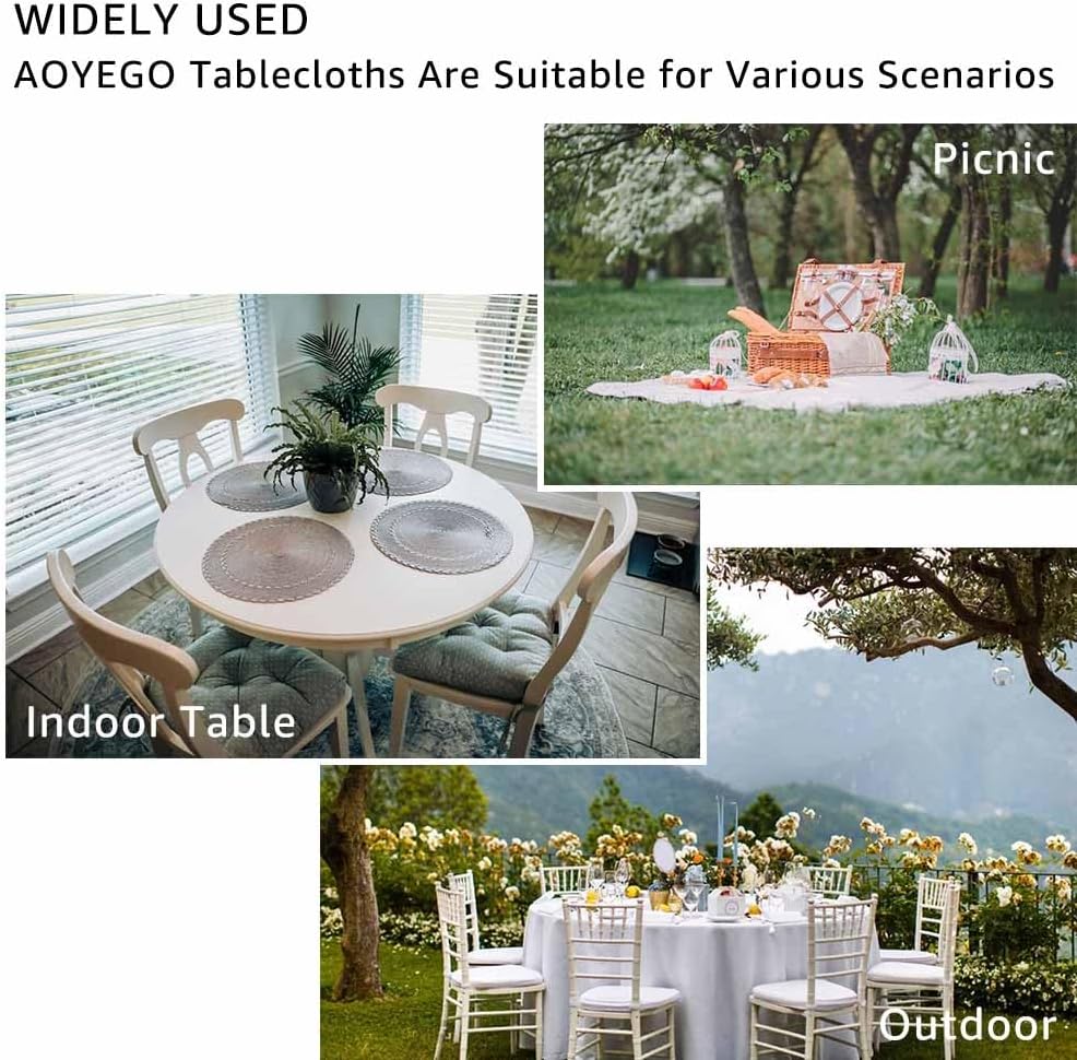 AOYEGO 60 Inch Round Tablecloth Tropical Design