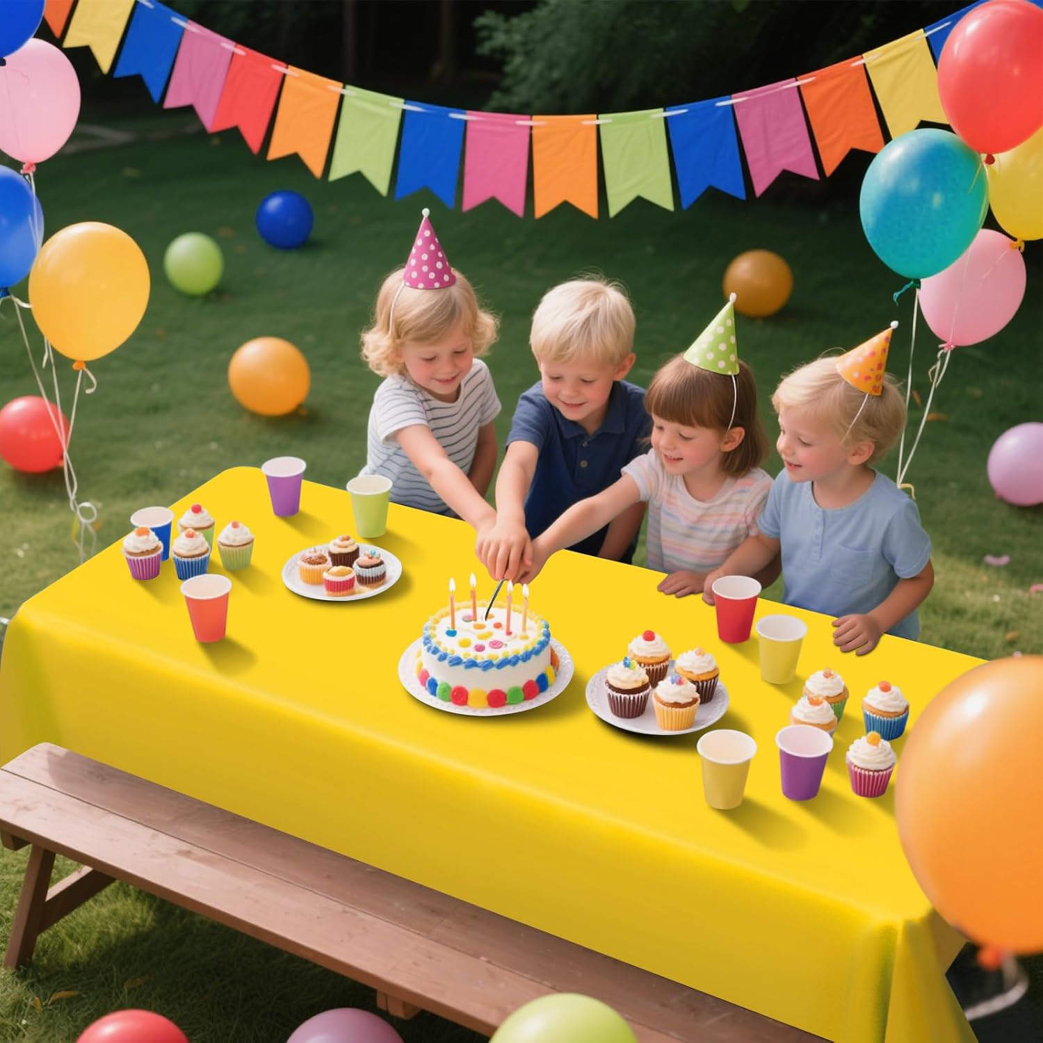 100 Ft X 54 Inch Plastic Table Cloth Roll Yellow