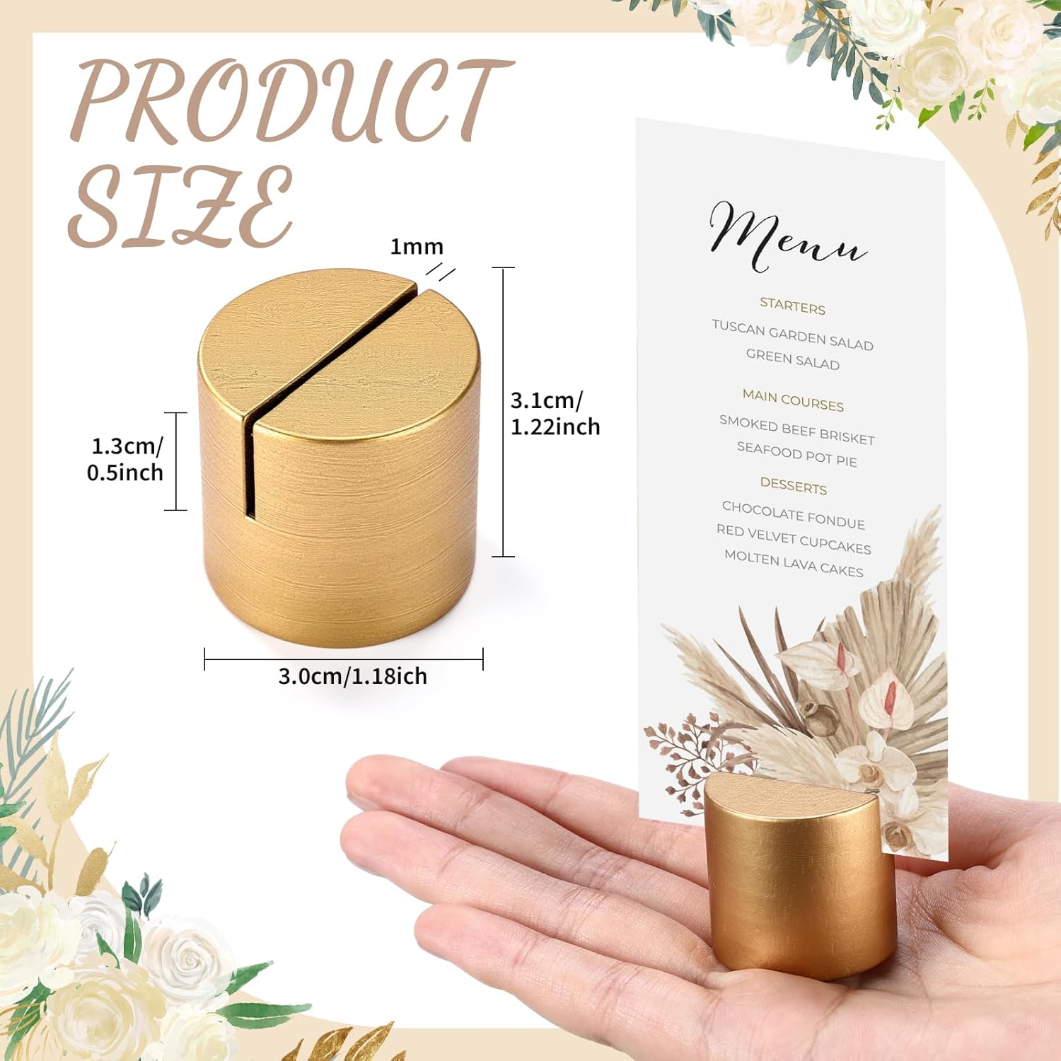 24 Pcs Wooden Place Card Stands for Wedding and Events