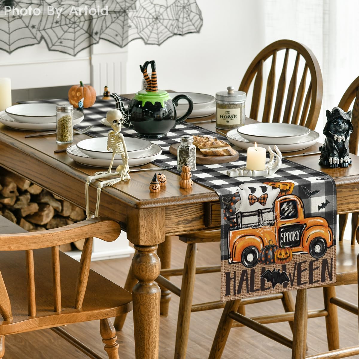 Artoid Mode Spooky Halloween Table Runner 13x72 Inch