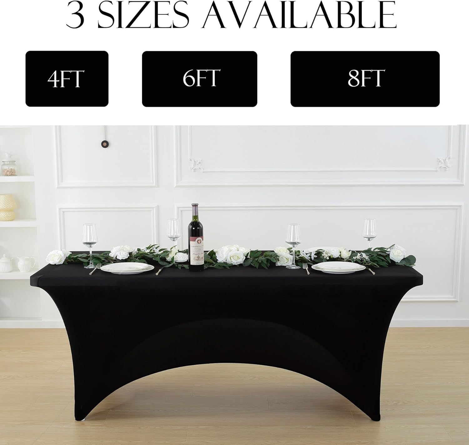 Craft And Party 2 Pack 6ft Black Spandex Tablecloths