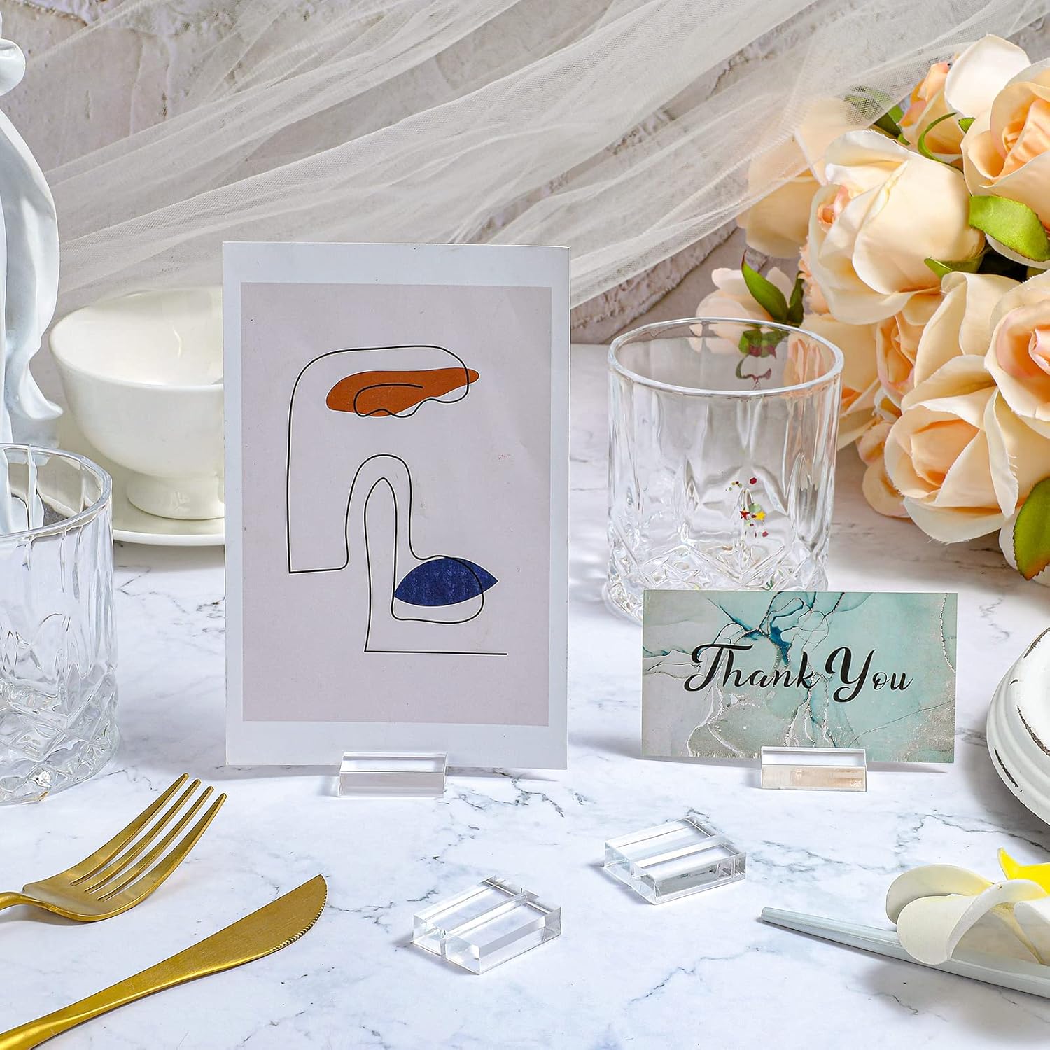 Yalikop Acrylic Place Card Holders 25 Piece Set