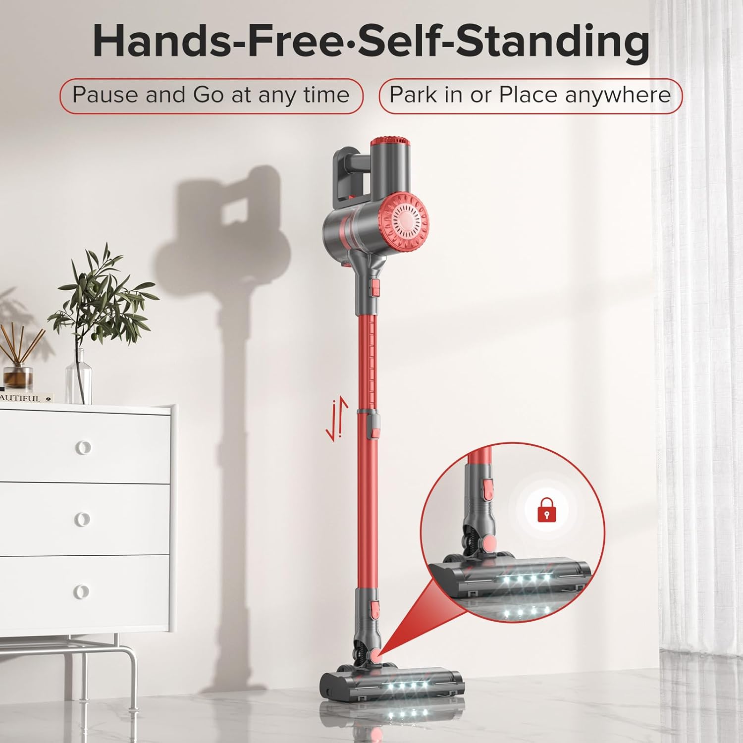 HOUSBRUSH Cordless Vacuum Cleaner with 8-in-1 Functionality