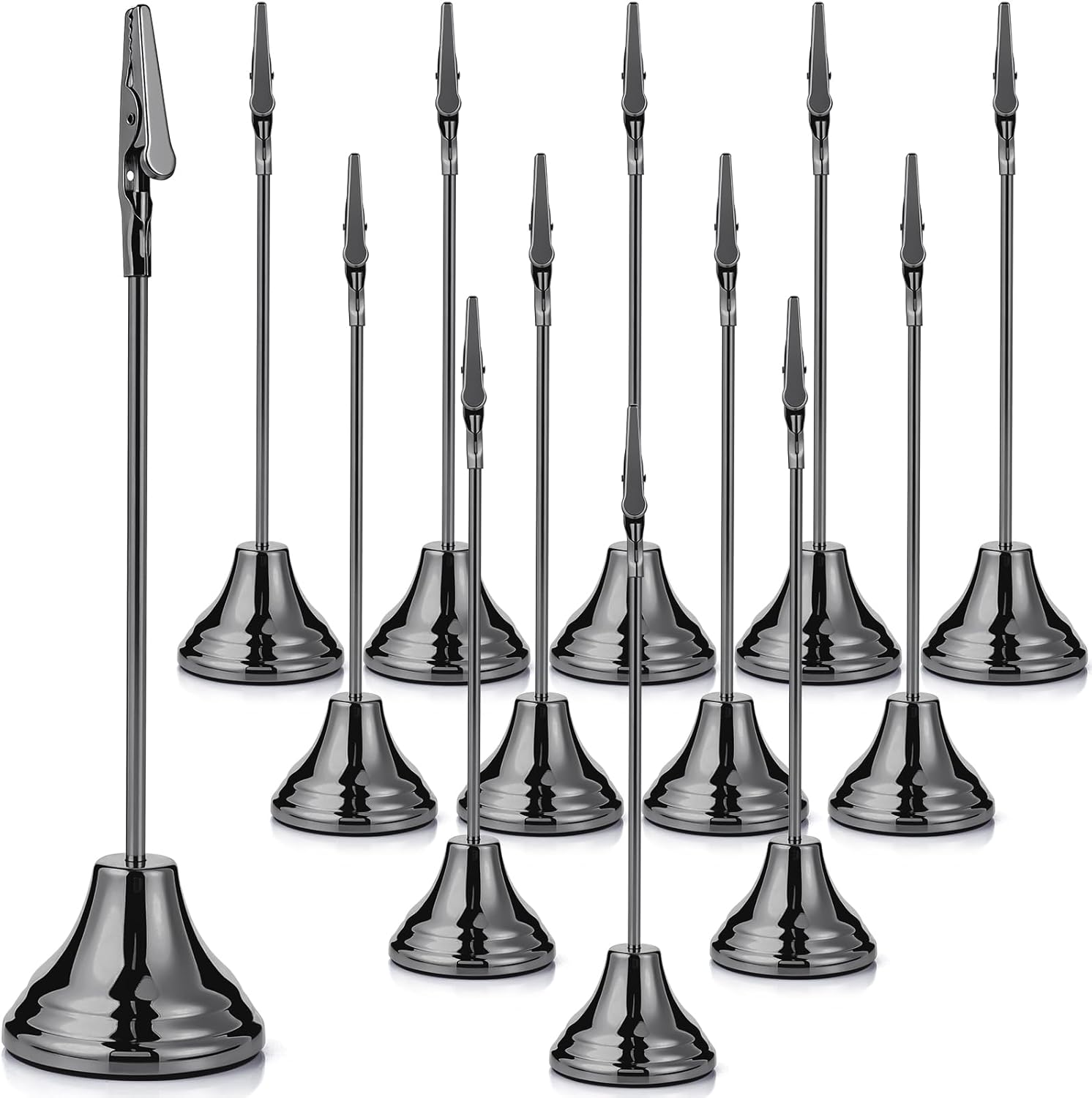Marspark 12 Pcs 8 Inch Place Card Holders with Alligator Clip Gunmetal