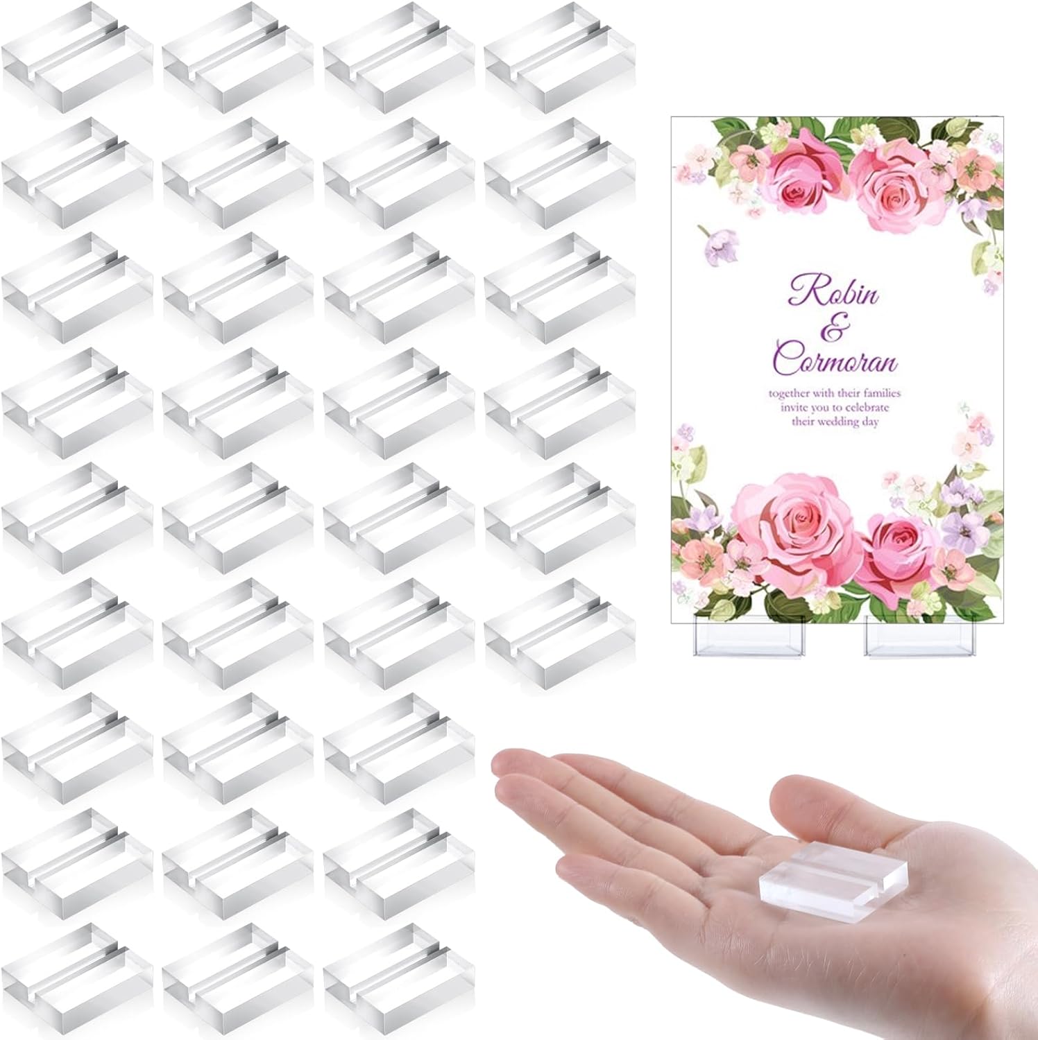 50 Pcs Acrylic Table Number Holders 12 Inch
