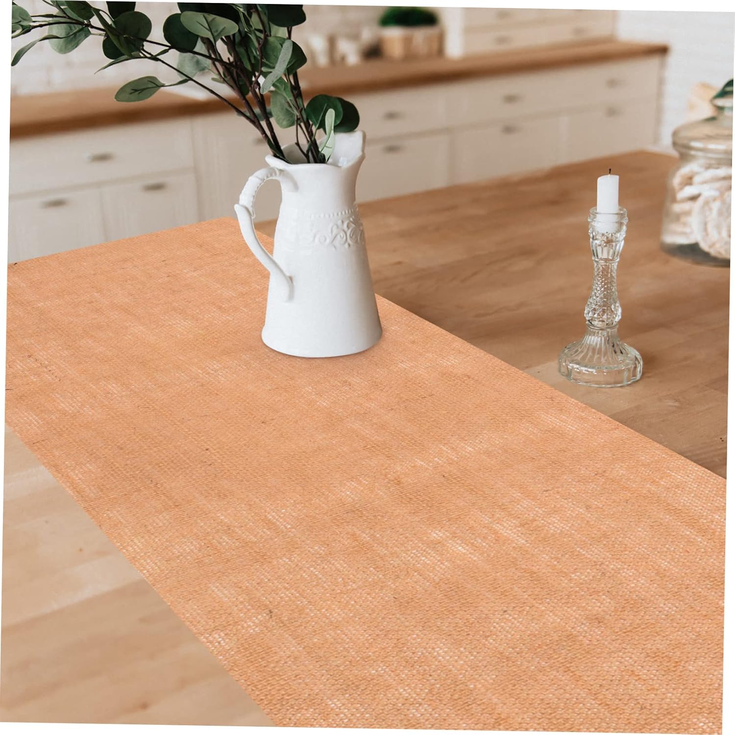 GRIRIW Natural Linen Table Runner Roll Reusable Party Decor Cover