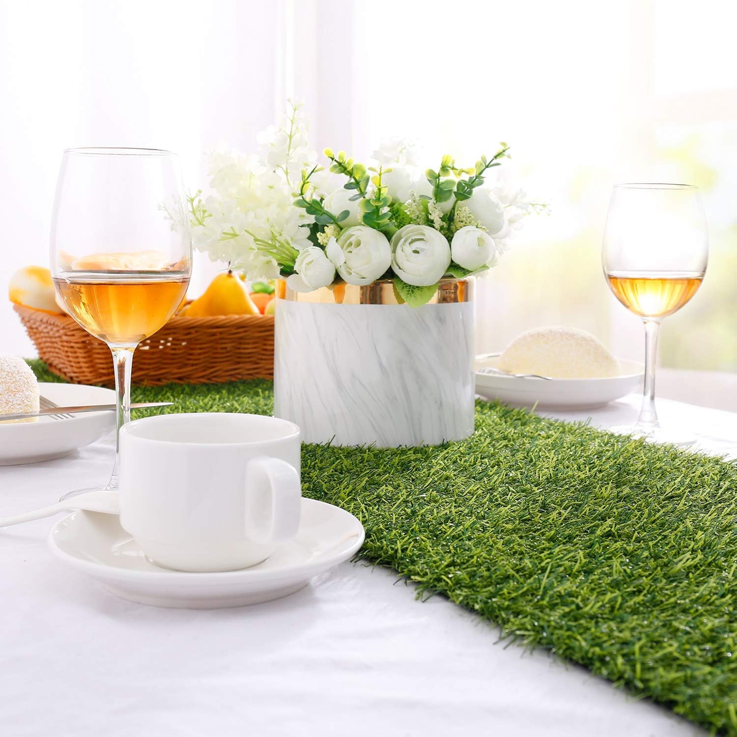 Farochy Artificial Grass Table Runner 14x48 Inches 1