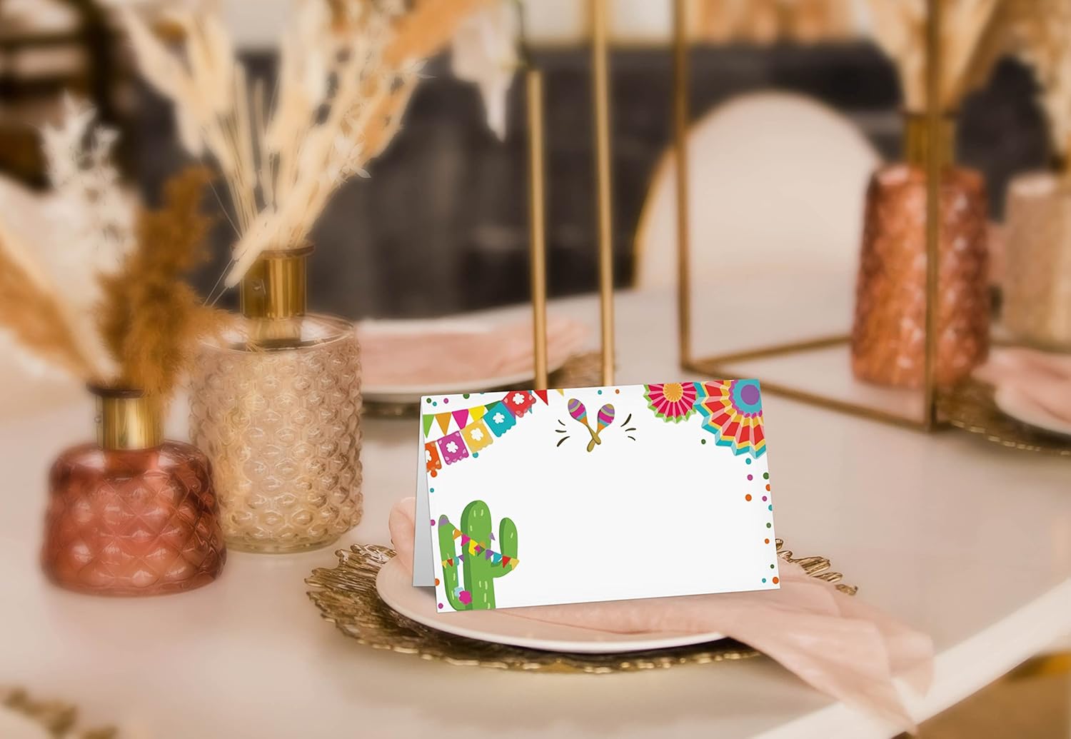 Mexican Fiesta Themed Place Cards Pack of 25