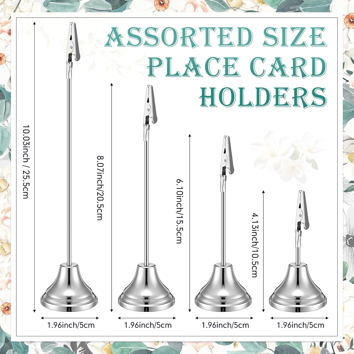 20 Pcs Silver Table Number Holders with Alligator Clips