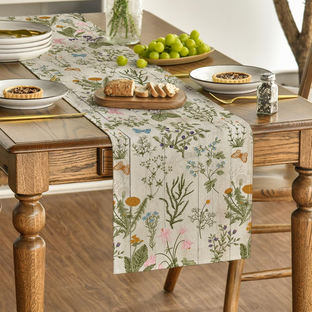 Artoid Mode Floral Table Runner 13x72 Inch
