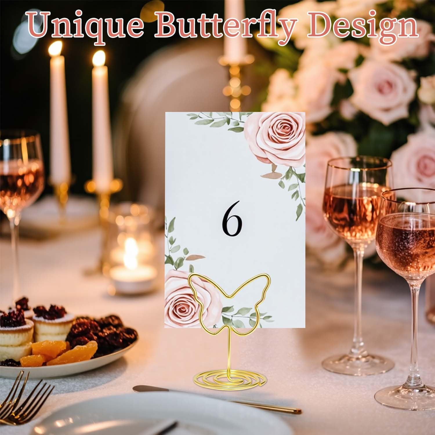 32pcs Table Number Holders with Butterfly Design