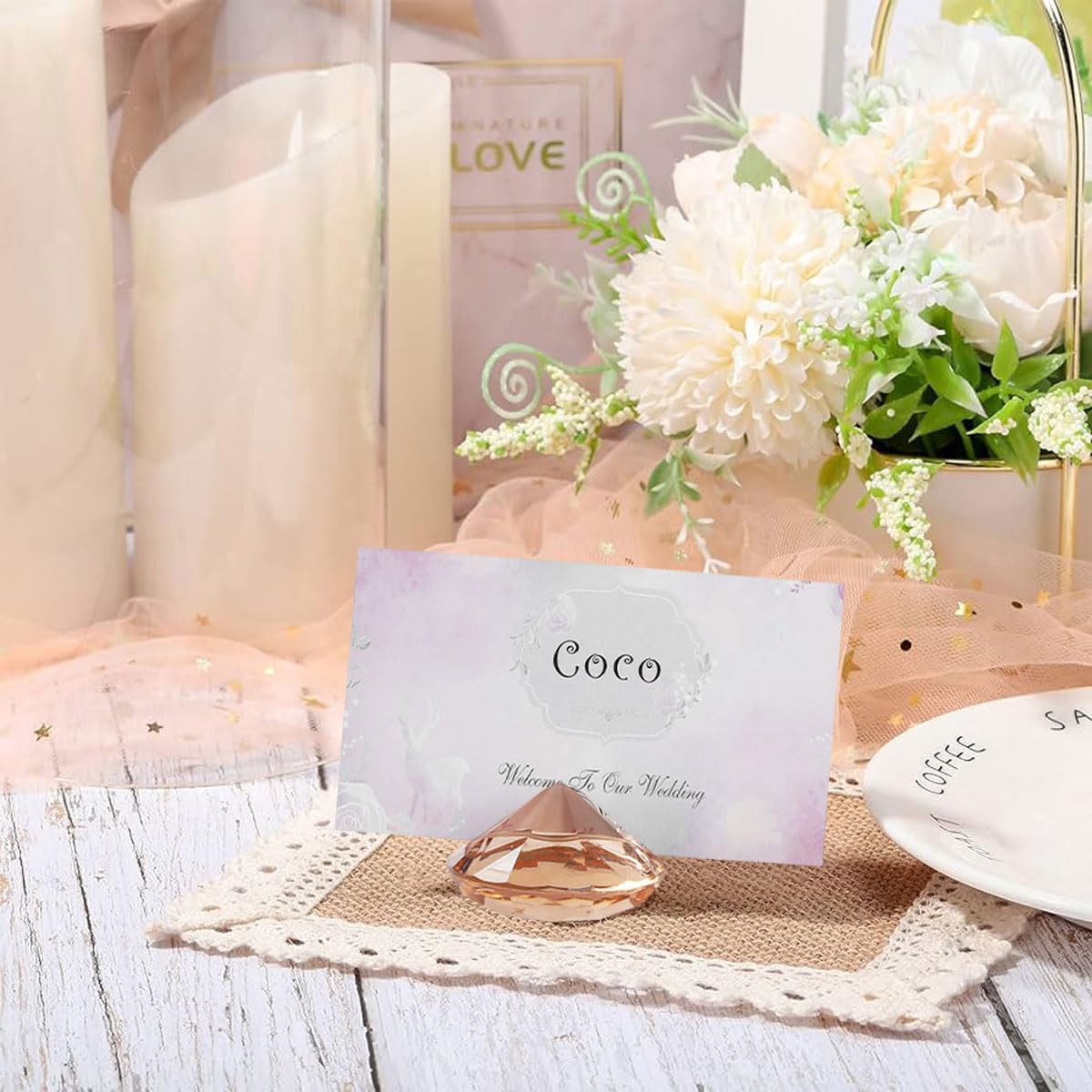 Elegant Place Card Holder Gold 12Pcs