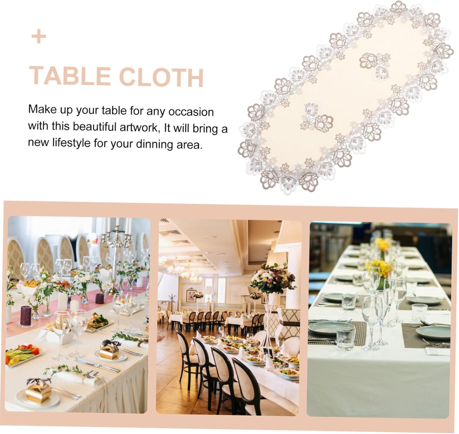 Elegant Lace Table Runner for Dining and Weddings