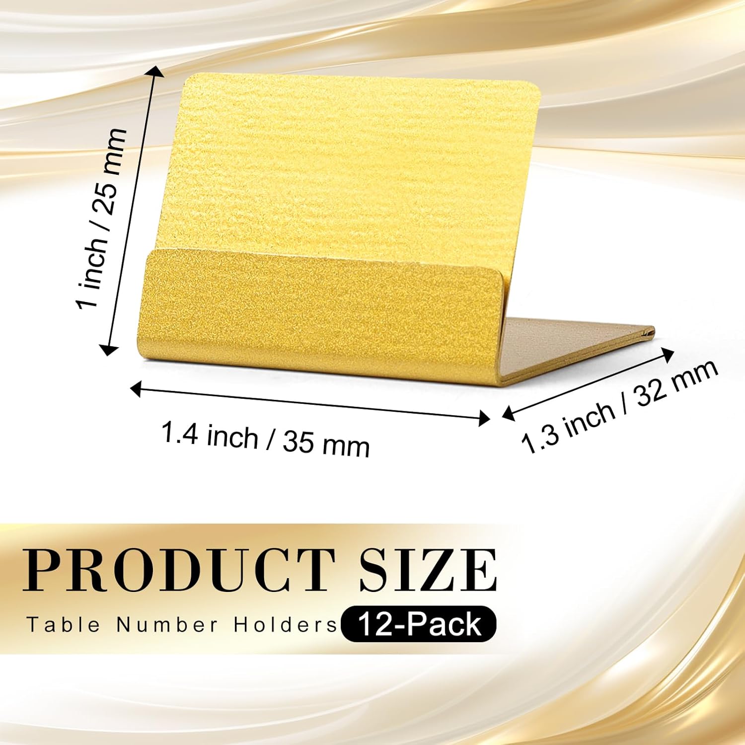 12-Pack Gold Metal Table Number Holders for Events 1