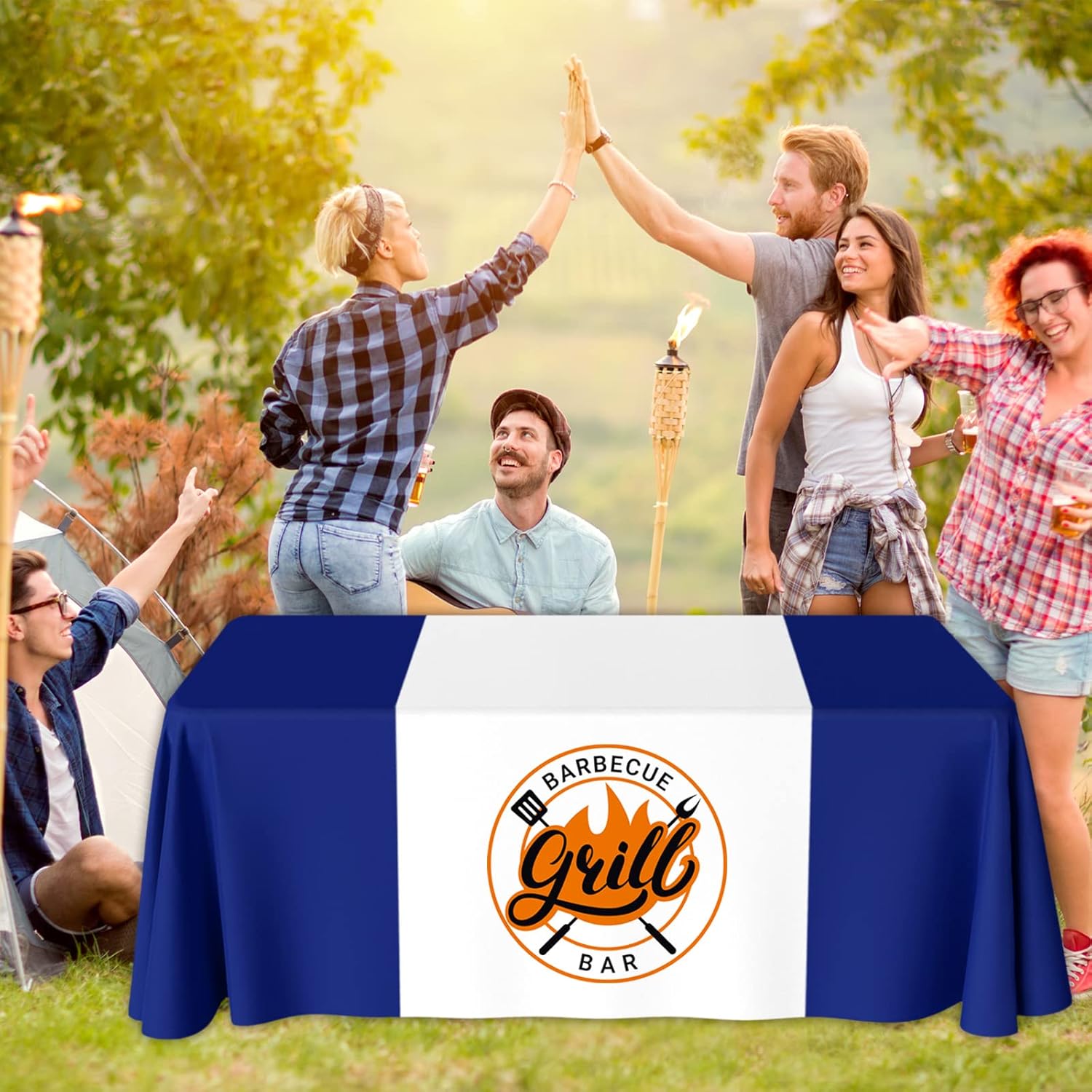 Custom Table Runner with Business Logo Text 13x72 Inches