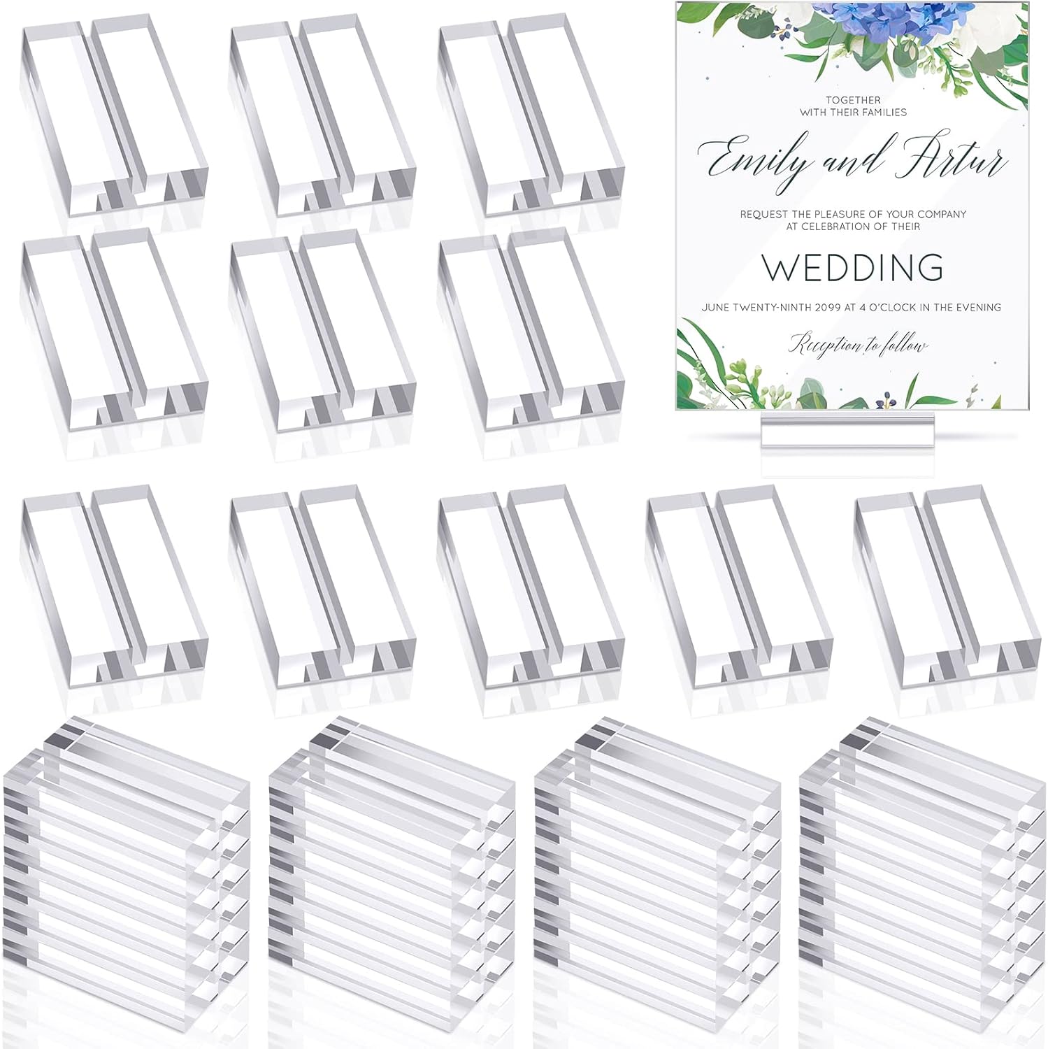 Roowest 100 Pcs Clear Place Card Holders for Events