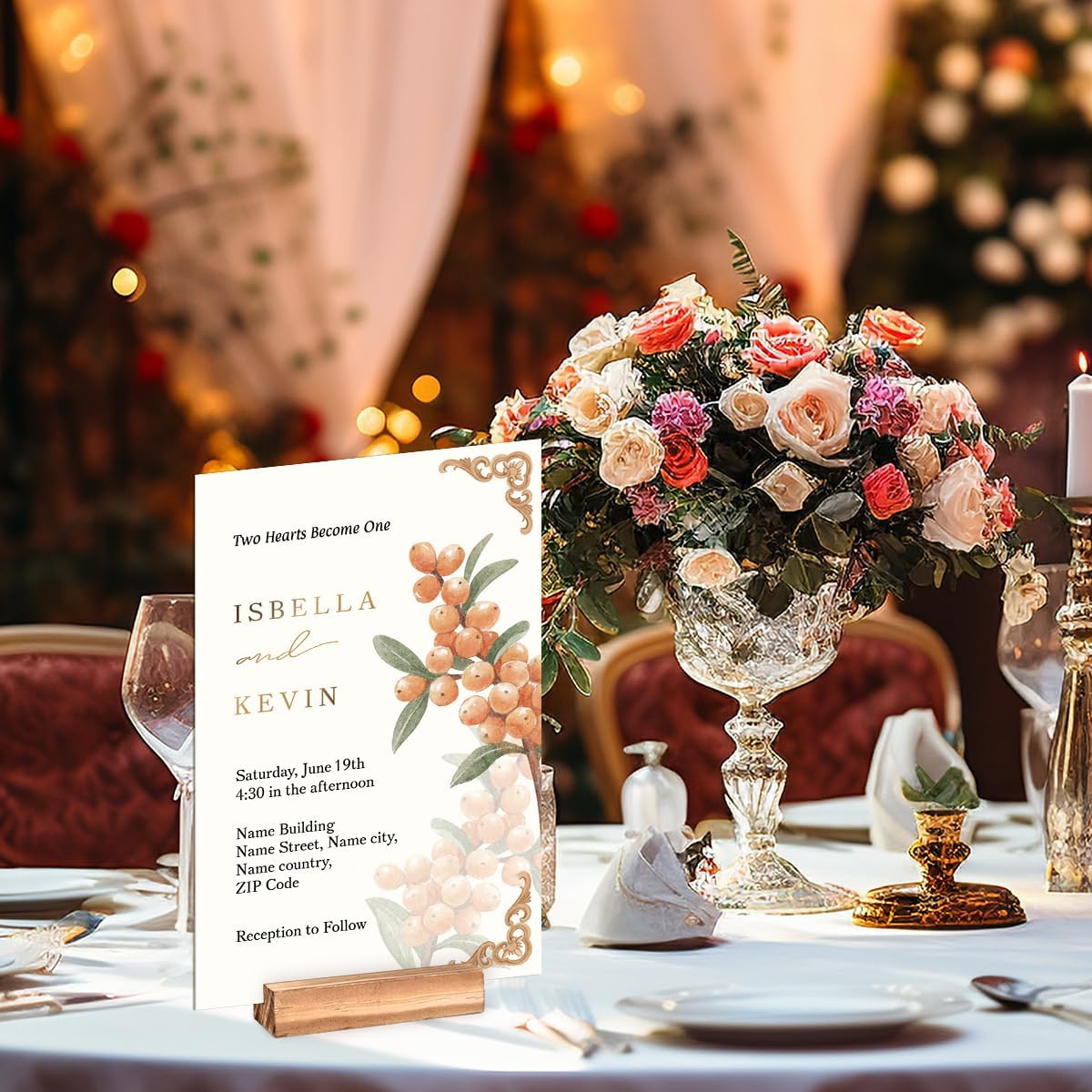 20pcs Wooden Place Card Holders for Wedding and Party Events