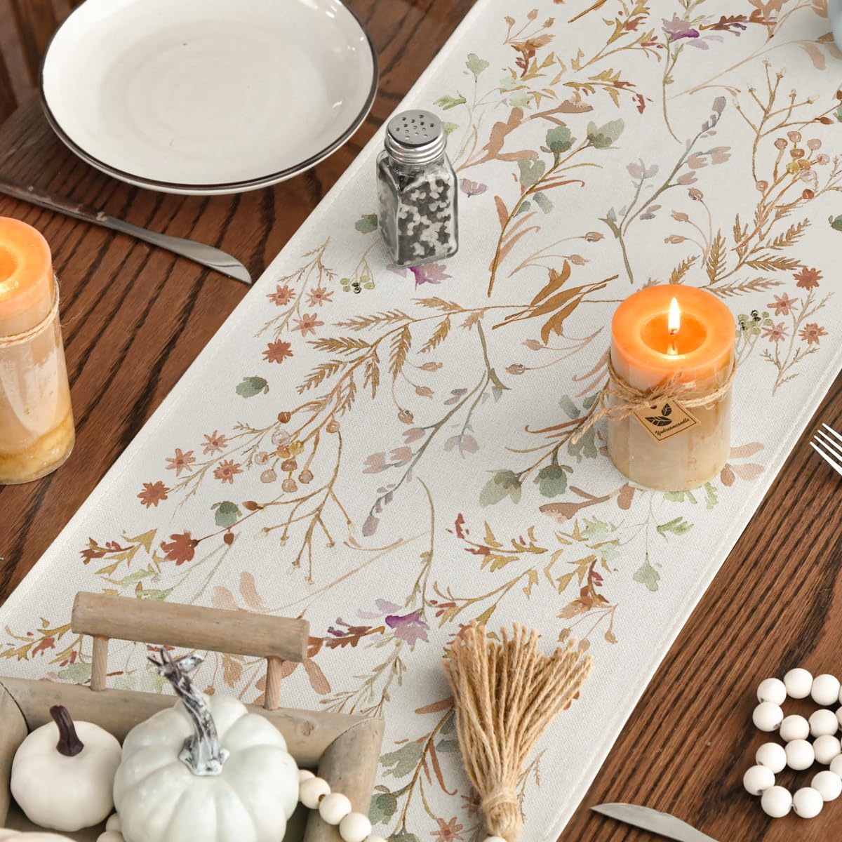Artoid Mode Floral Leaves Fall Table Runner 13x72 Inch