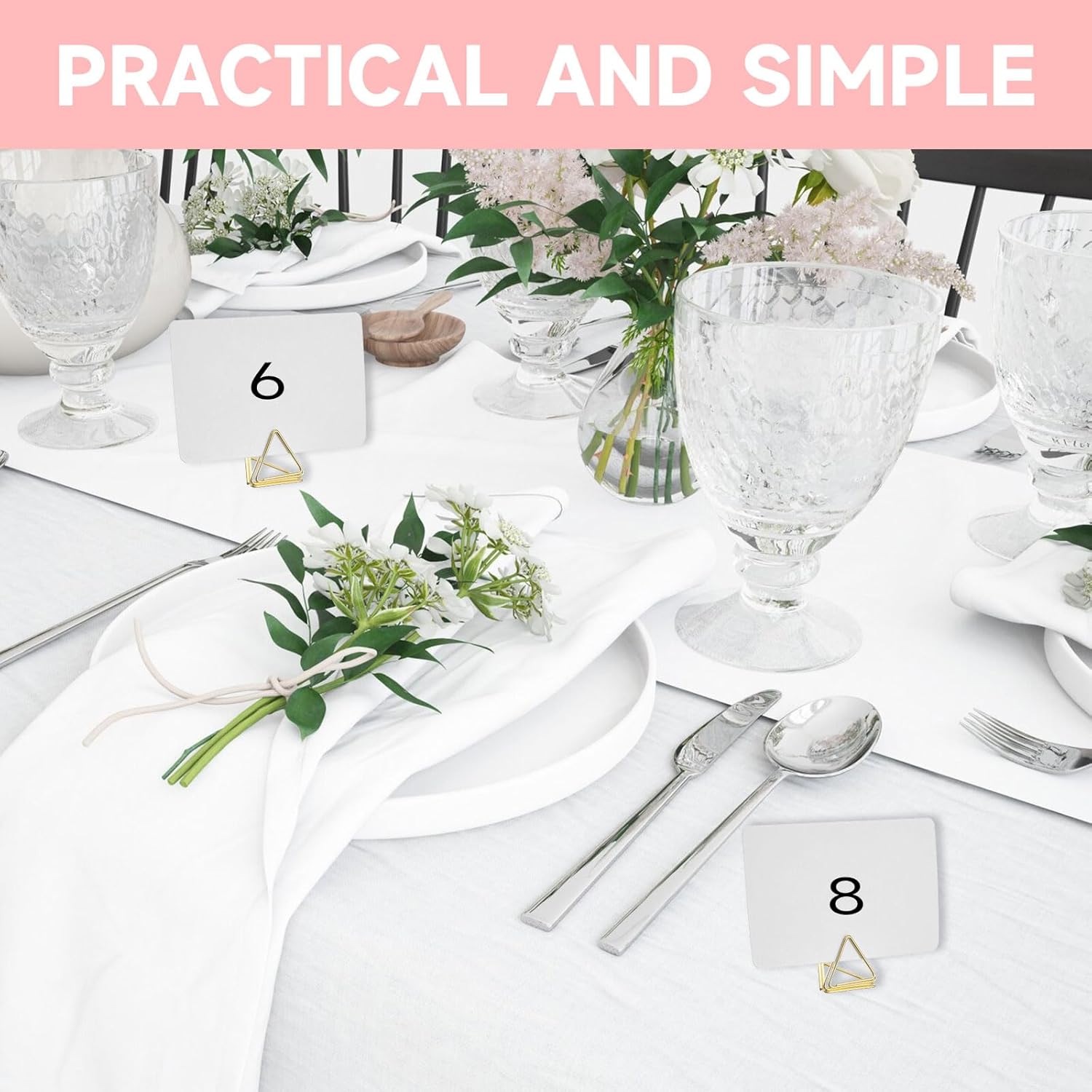 100 PCS Gold Table Card Holders for Events