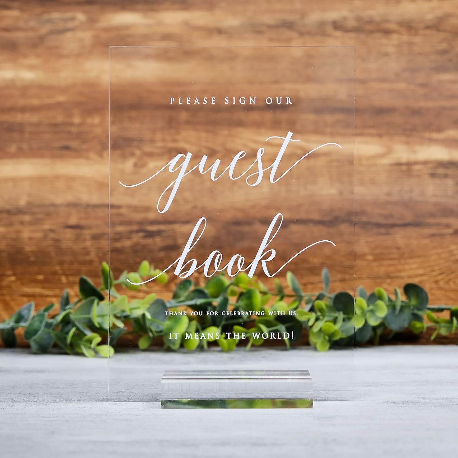 HOODO Acrylic Wedding Guest Book Sign with Stand