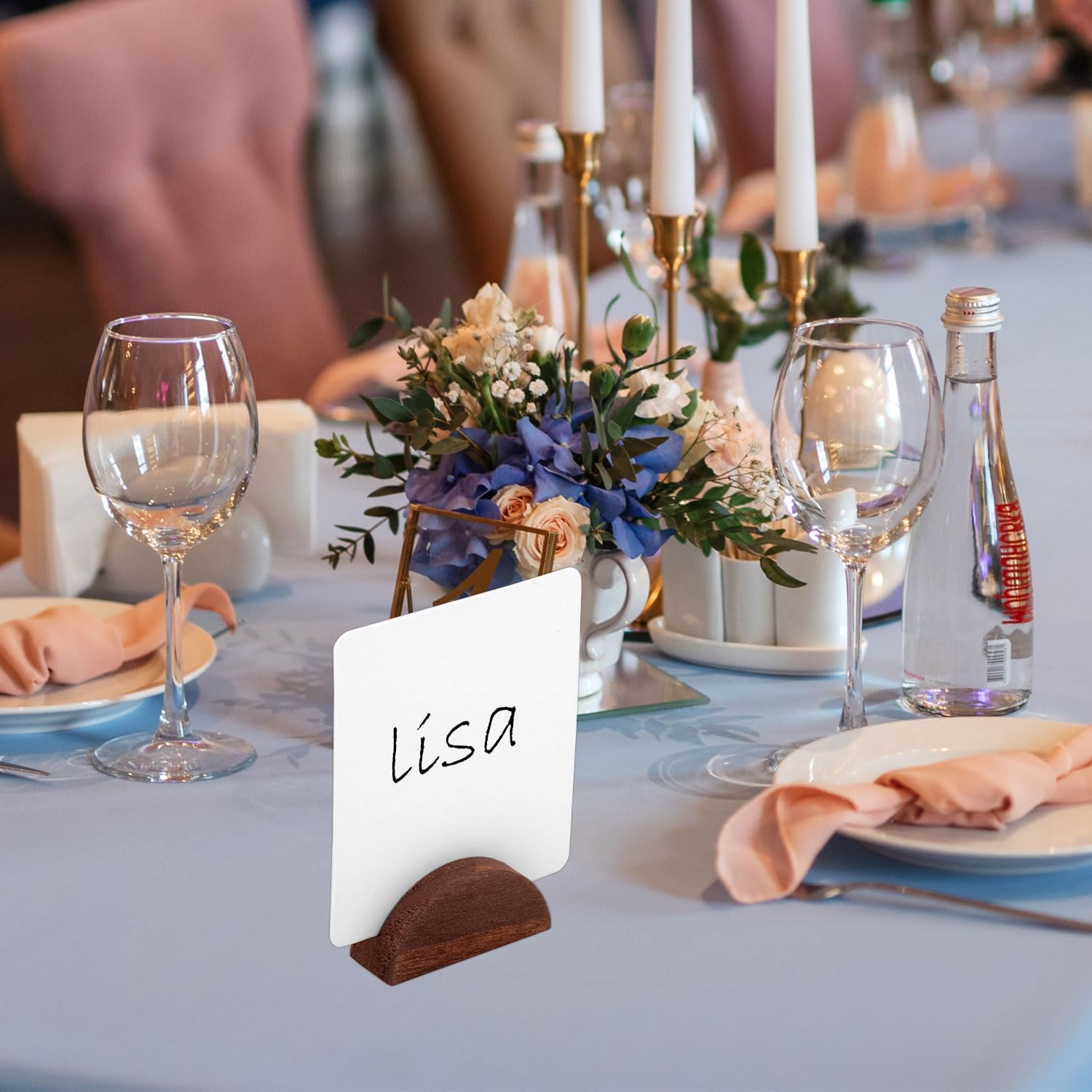 30pcs Wooden Table Number Stands for Weddings and Parties