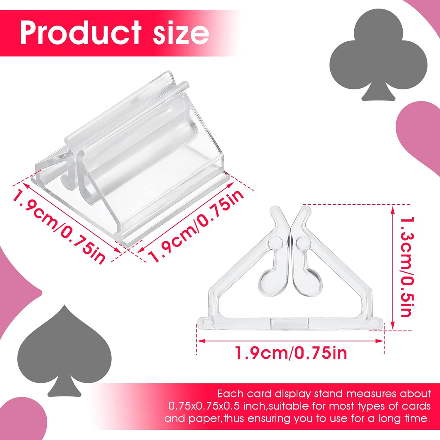 24PCS Clear Acrylic Place Card Holders for Wedding Photos and Memos