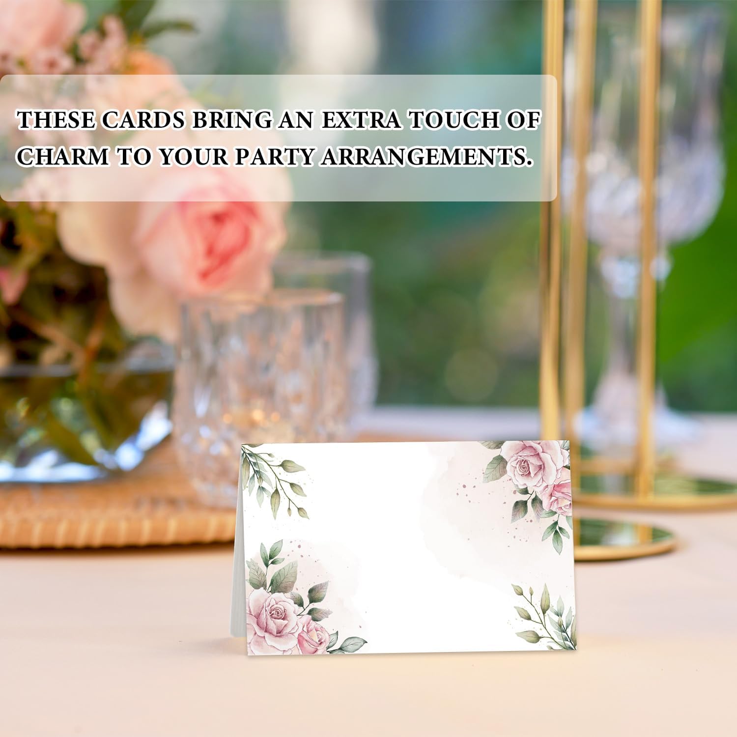 Rose Place Cards for Wedding Table Setting 25pcs