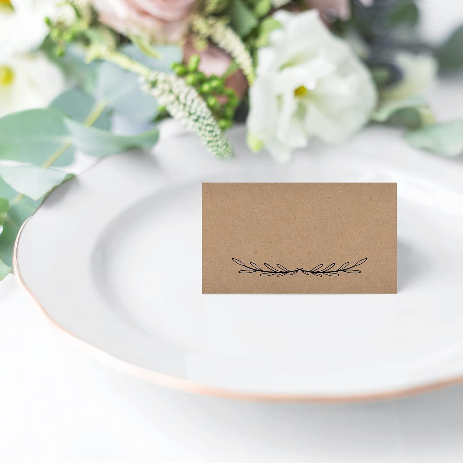 25 Rustic Kraft Tent Table Place Cards for Weddings and Events