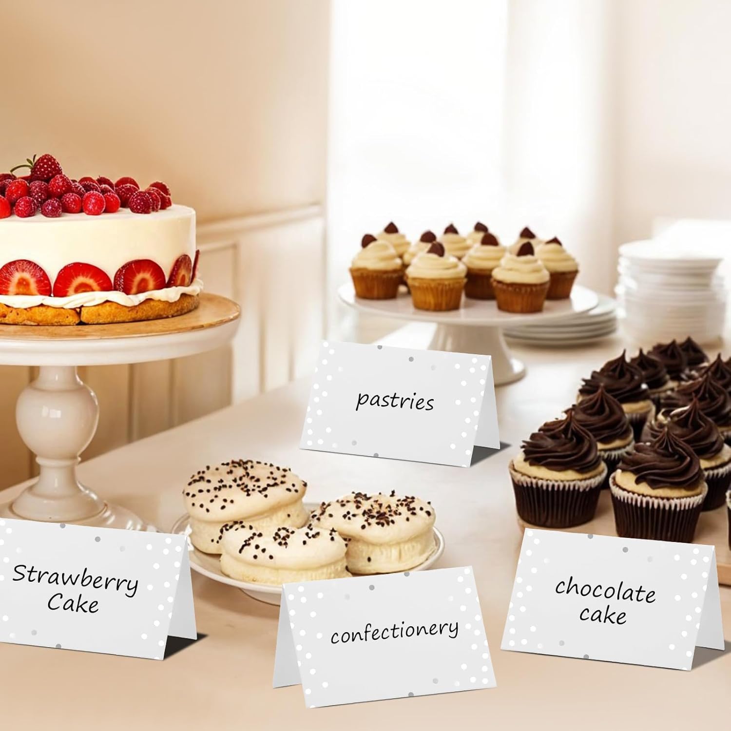 50Pcs Silver Place Cards for Wedding and Event Tables