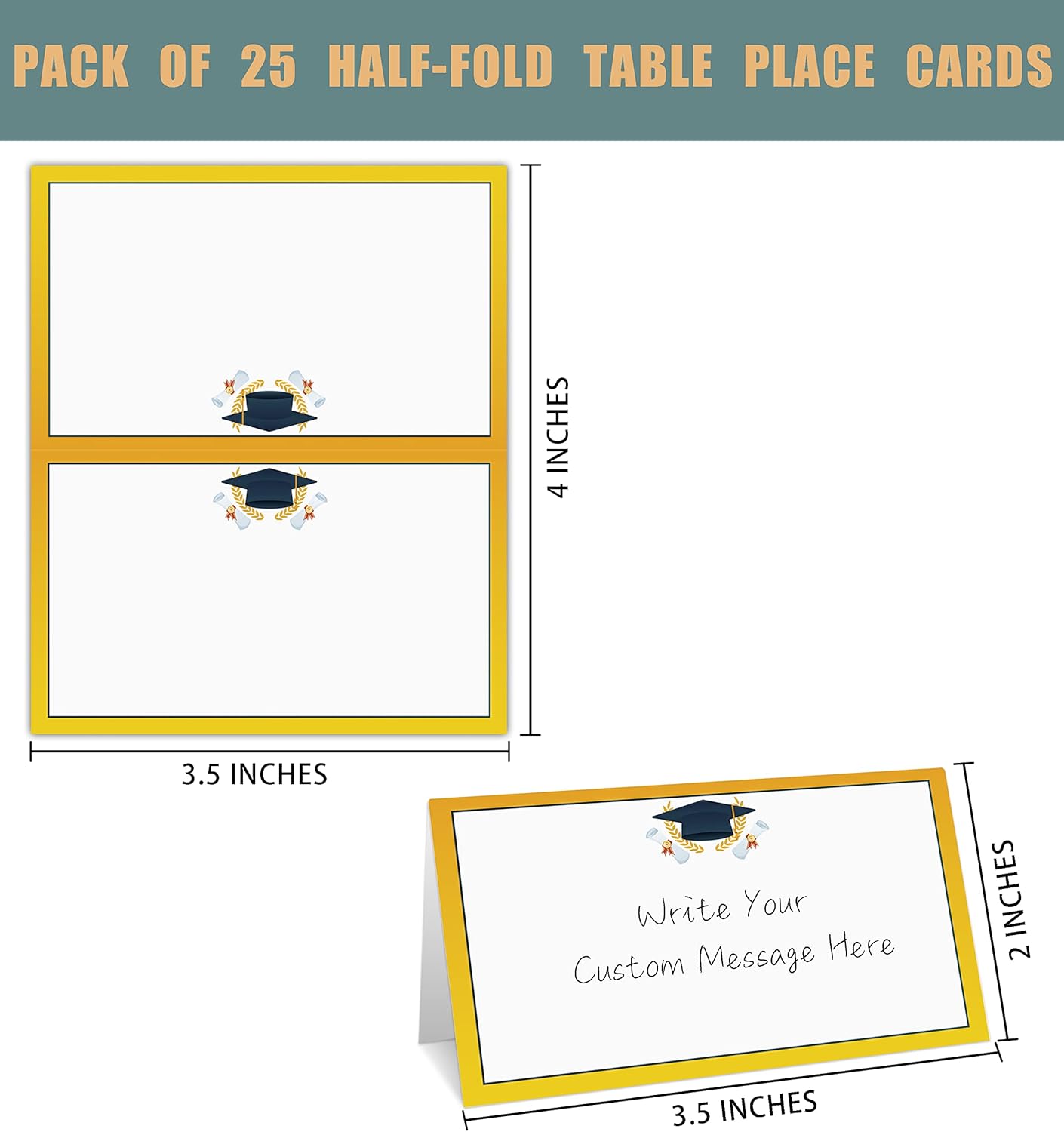 Gihyan Table Place Cards Graduation Party 25Pcs Set Gold Balloons Cap Design