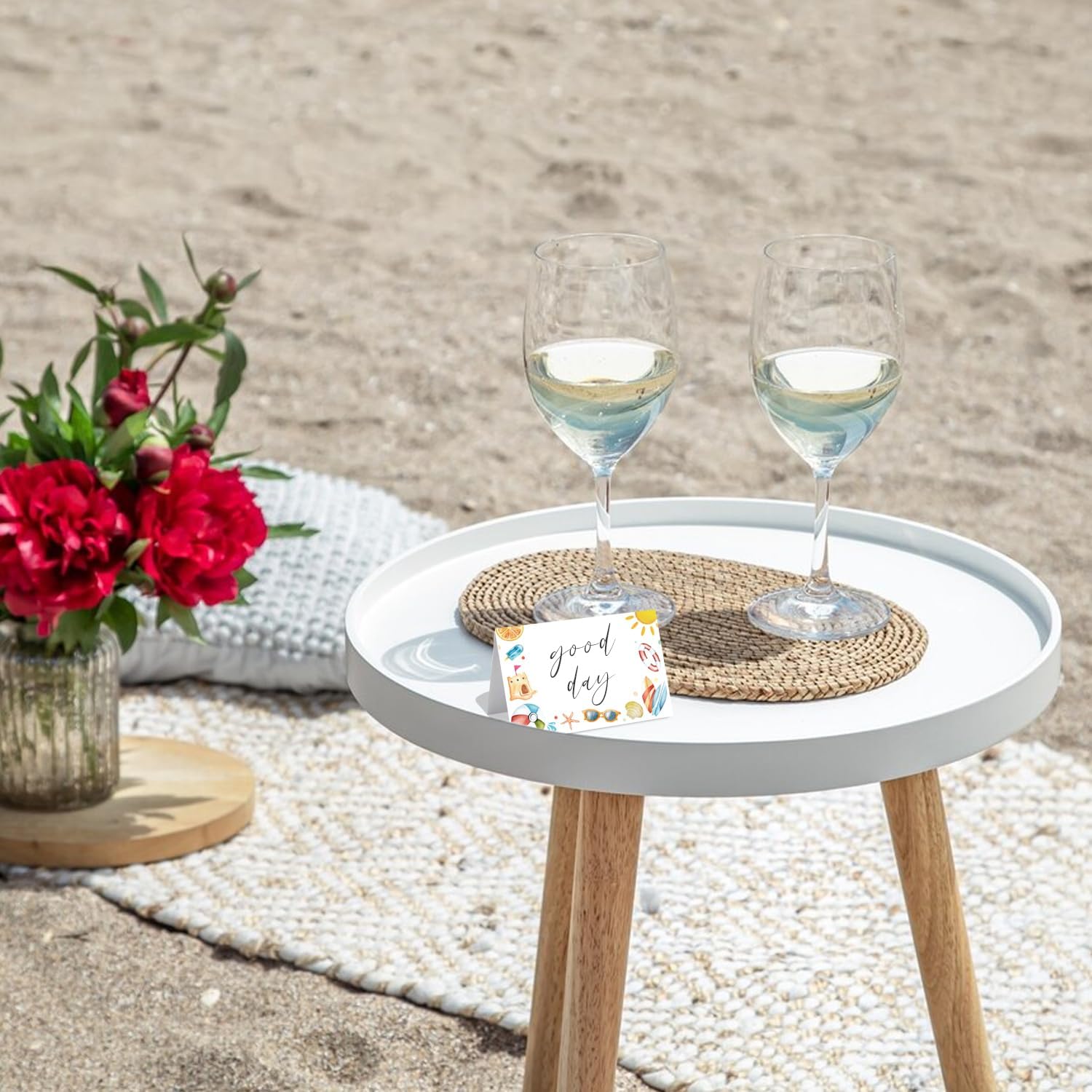 24 Pcs Summer Beach Place Cards for Parties