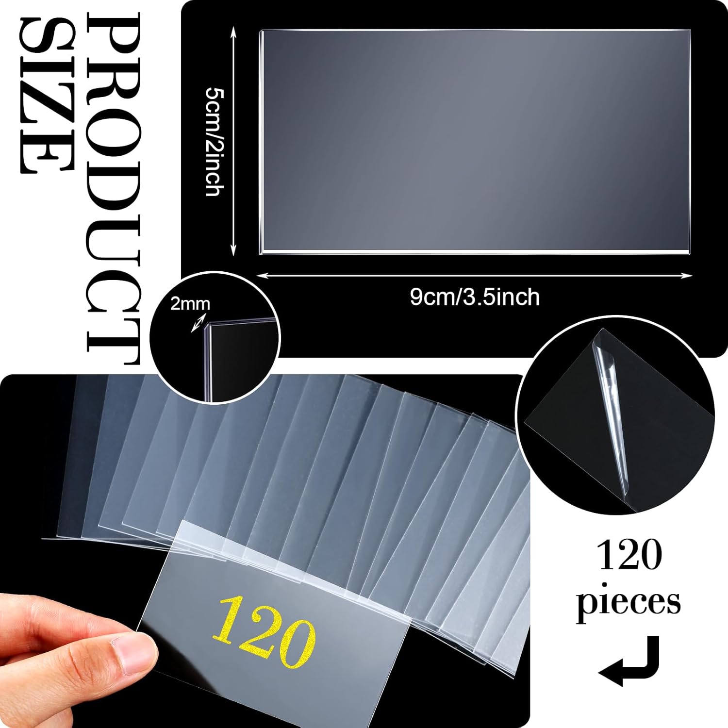 Chunful 120 Pcs Clear Acrylic Place Cards for Wedding DIY Table Setting