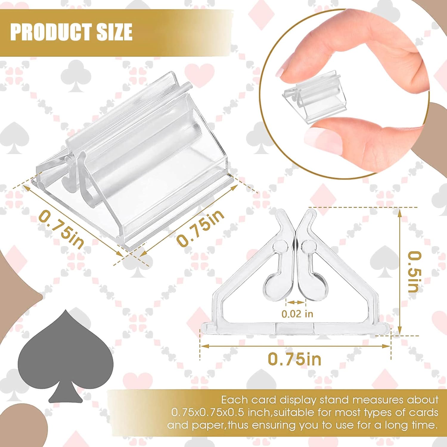 CUNGLIN 60 Pack Table Number Place Card Holder Clear Acrylic Stand