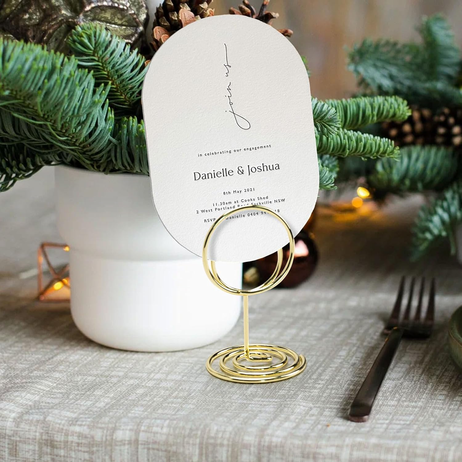 24 Pcs Gold Table Number Holders Mini Place Card Stands for Events